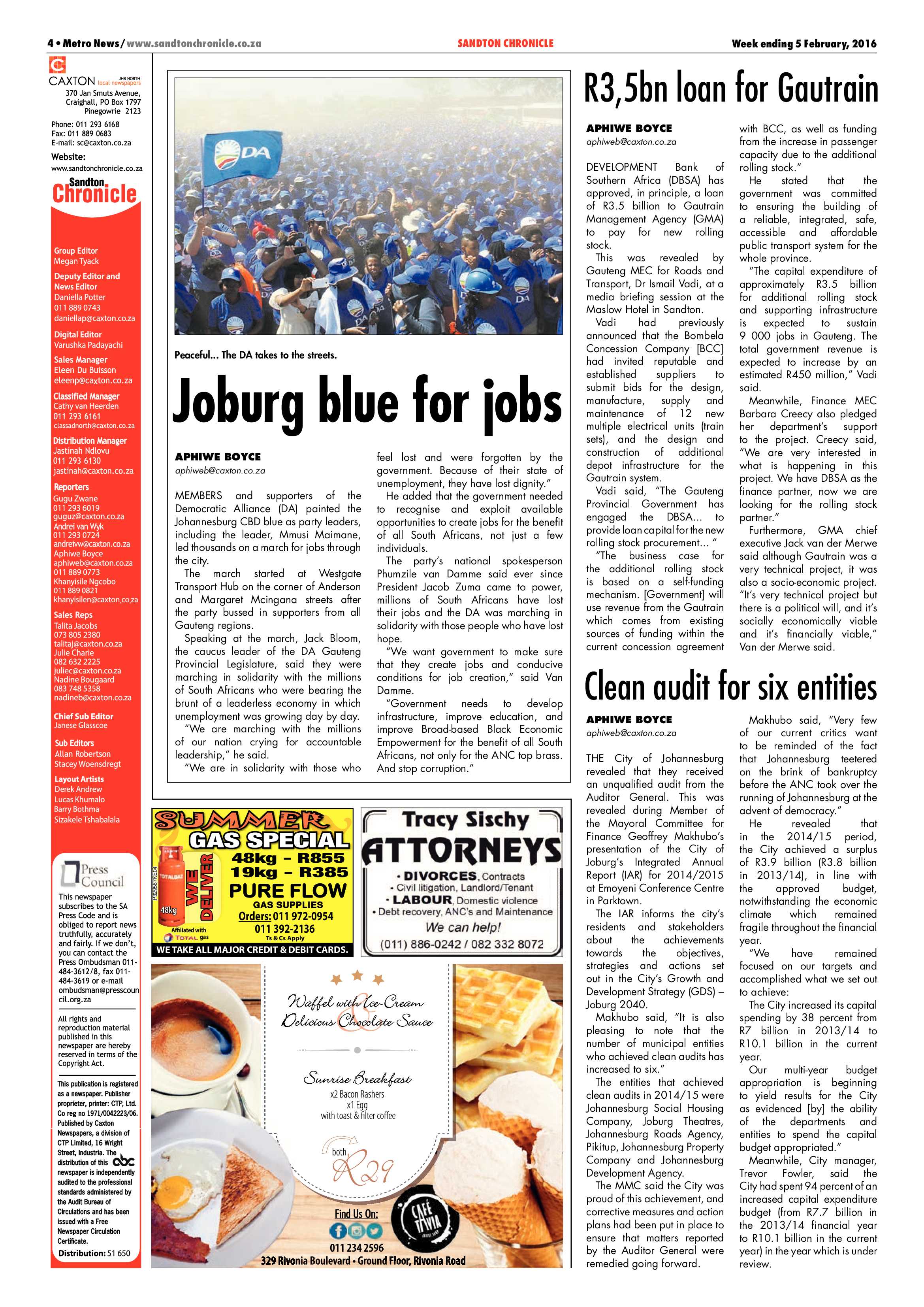 Sandton Chronicle 05 February 2016 page 4