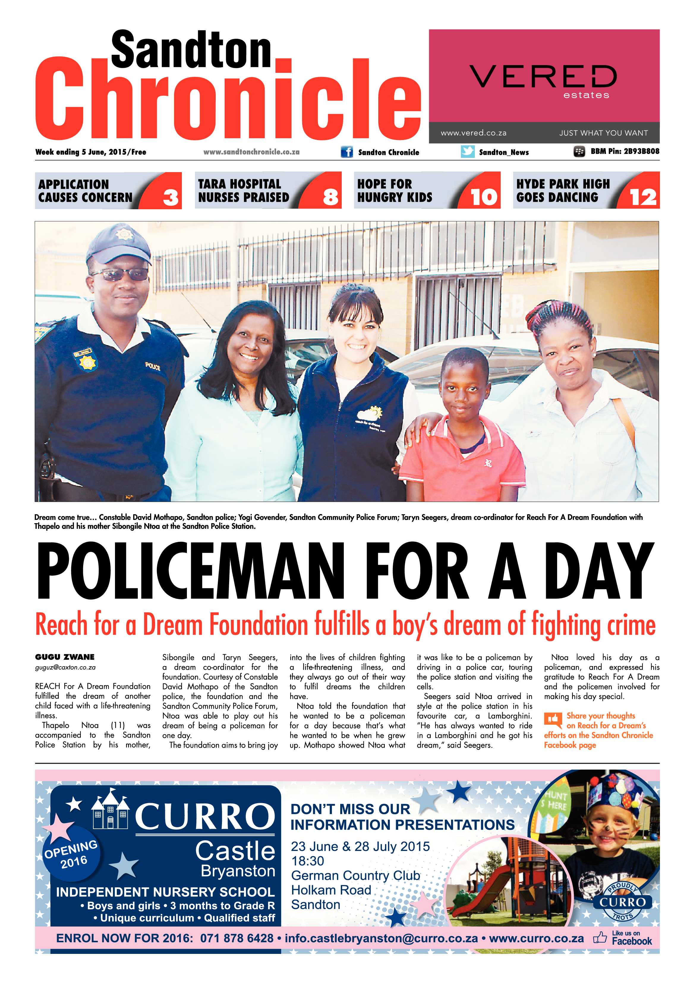 Sandton Chronicle 05 June 2015 page 1