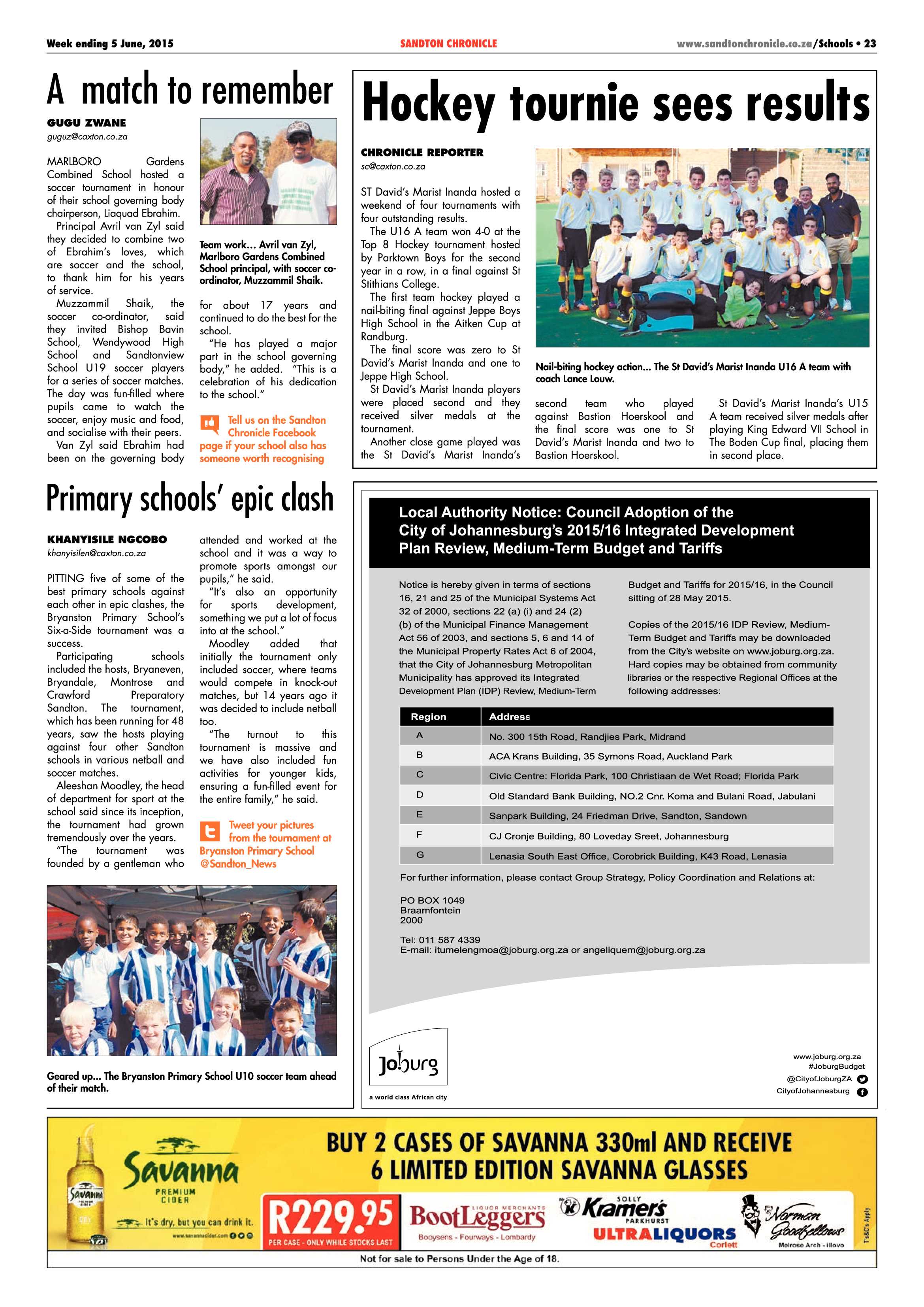 Sandton Chronicle 05 June 2015 page 31