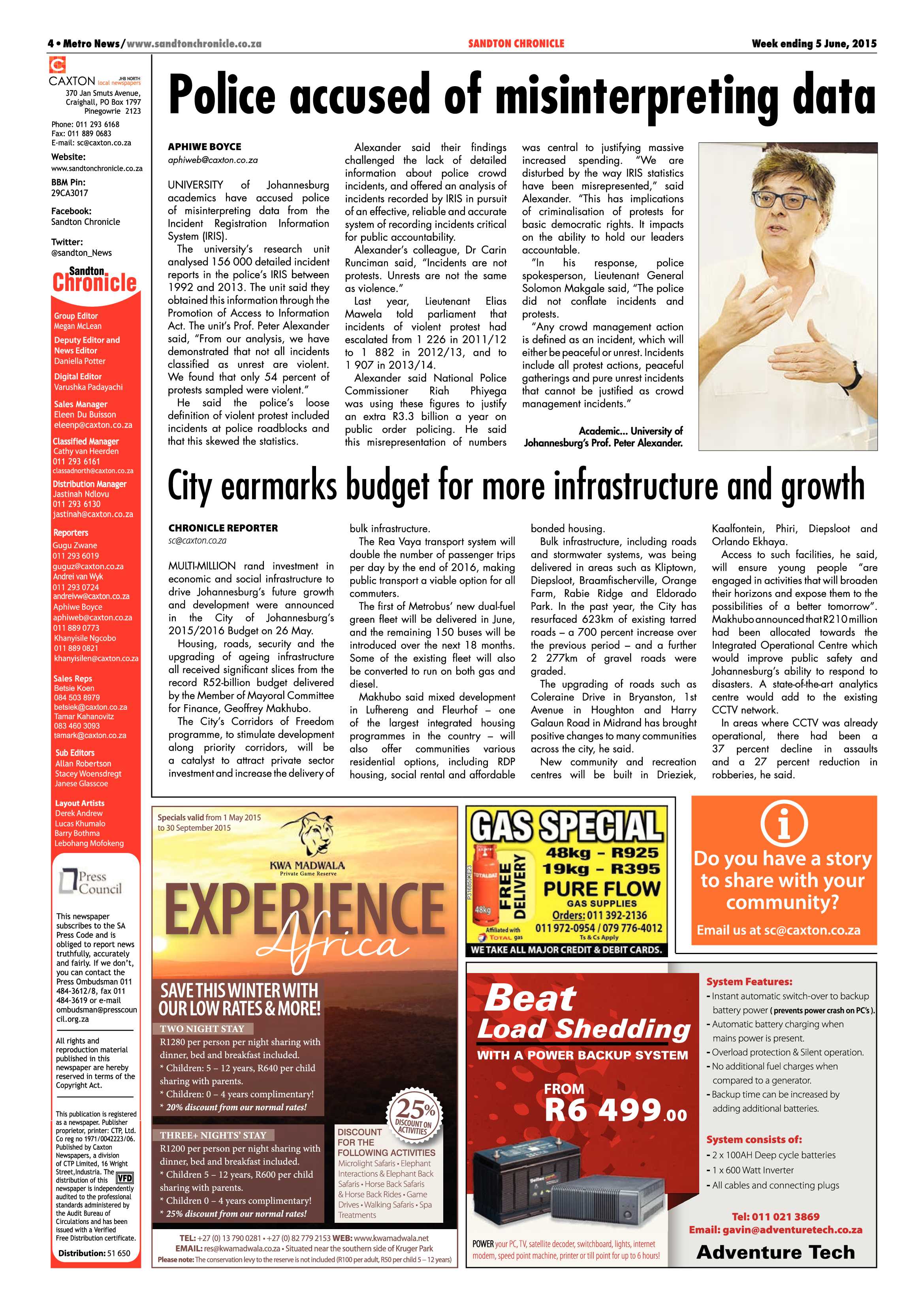 Sandton Chronicle 05 June 2015 page 4