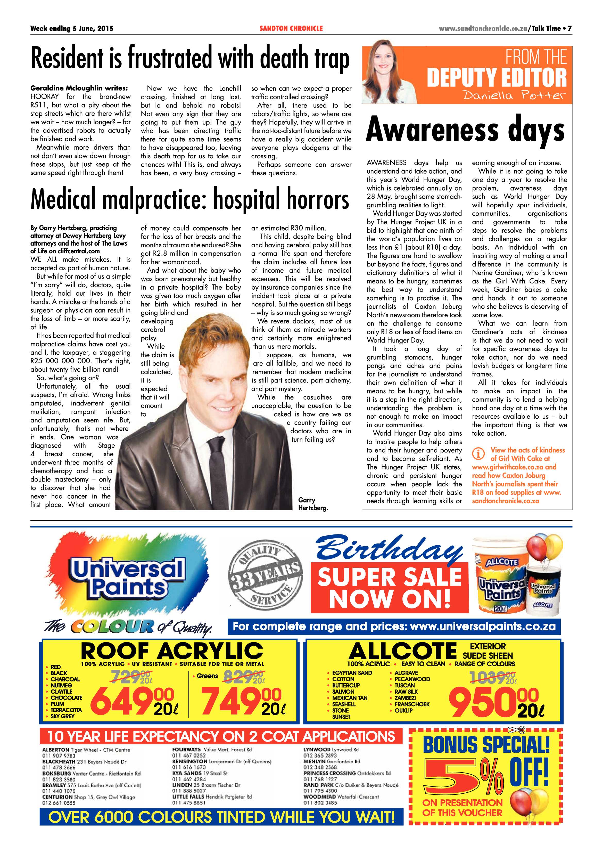 Sandton Chronicle 05 June 2015 page 7
