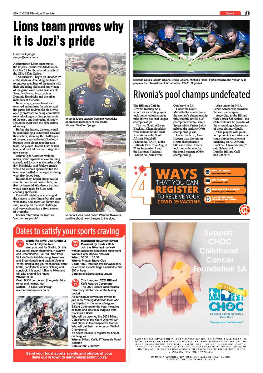 Sandton Chronicle 05 November 2021 page 11