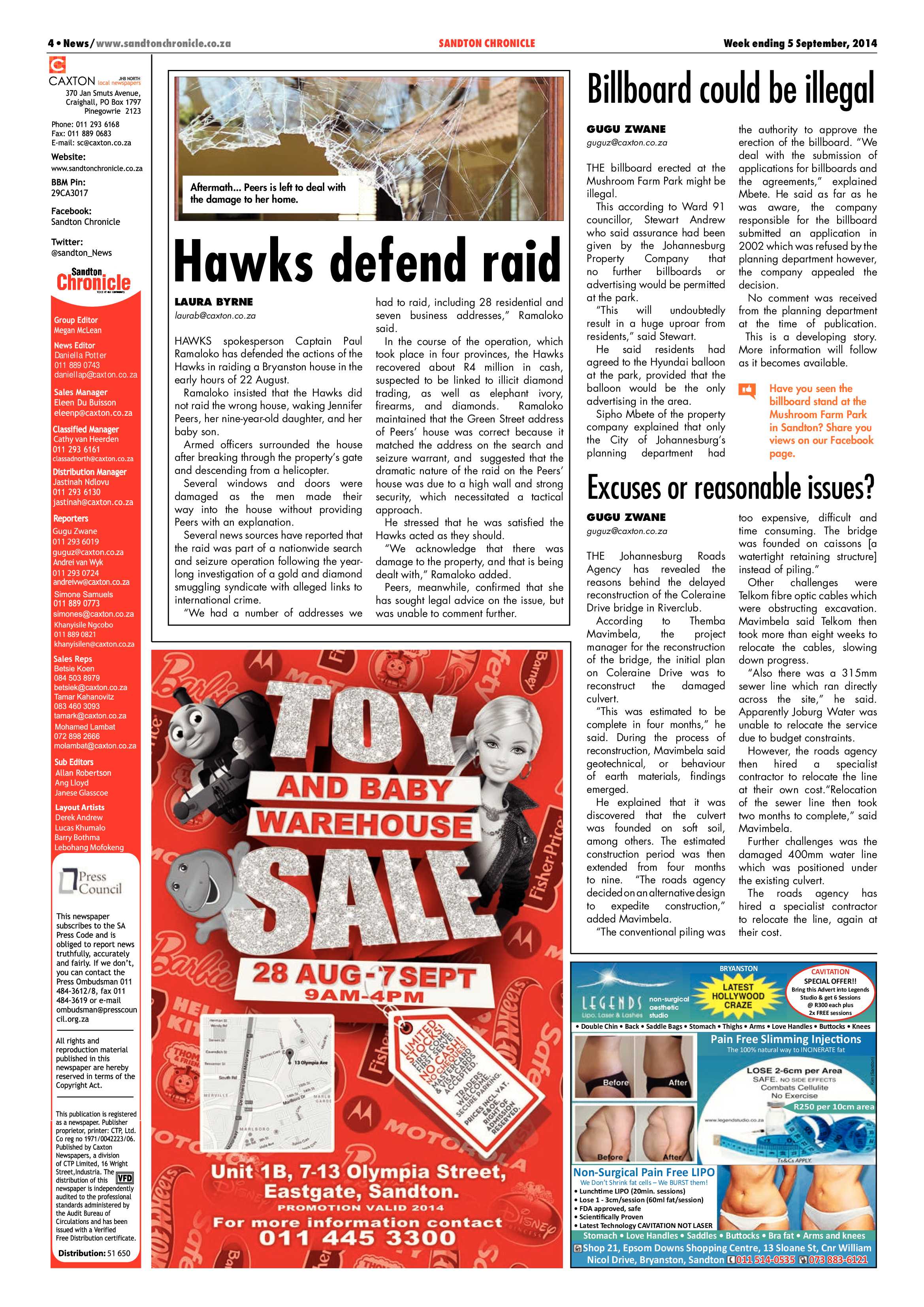 Sandton Chronicle 05 September 2014 page 4