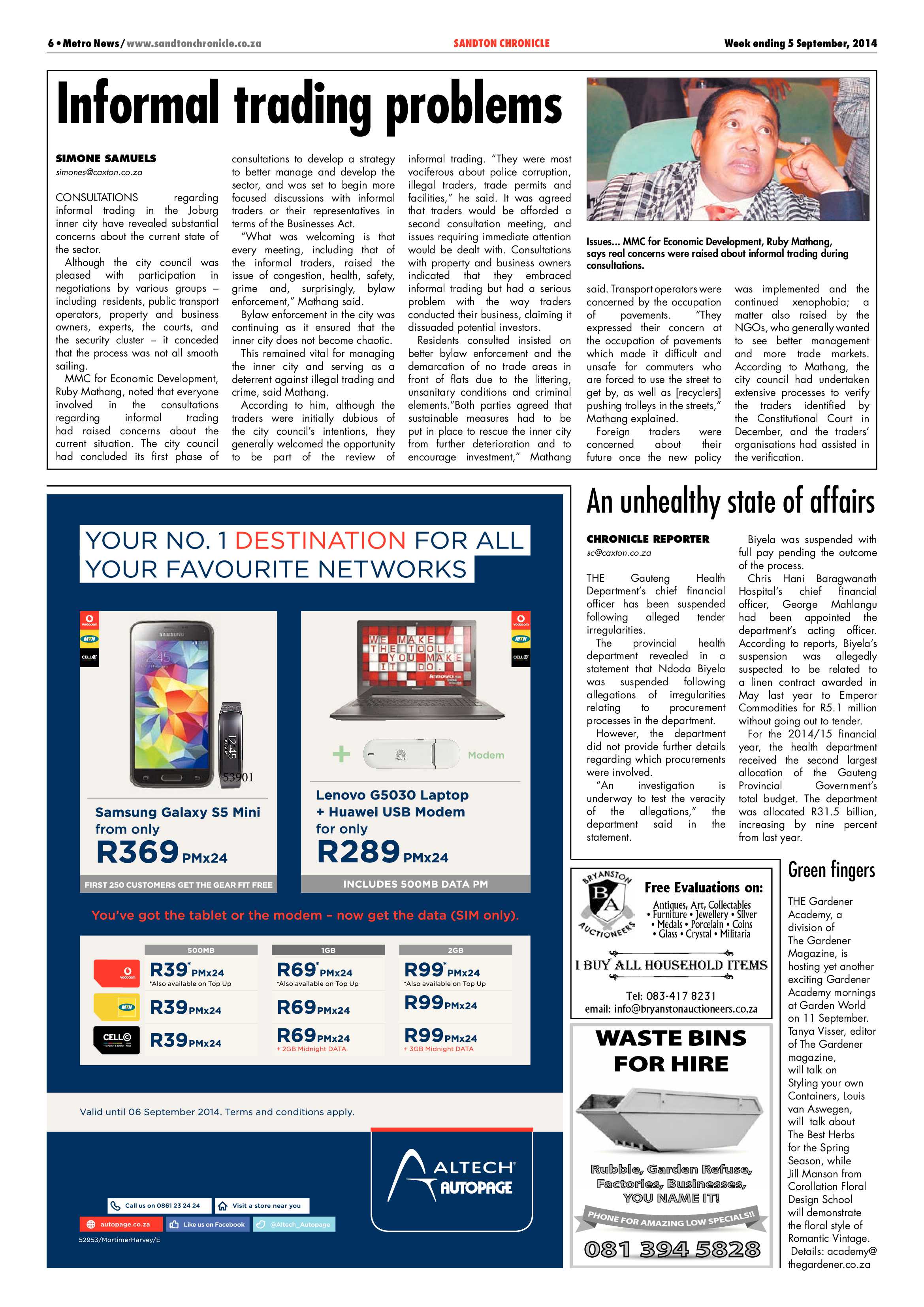 Sandton Chronicle 05 September 2014 page 6