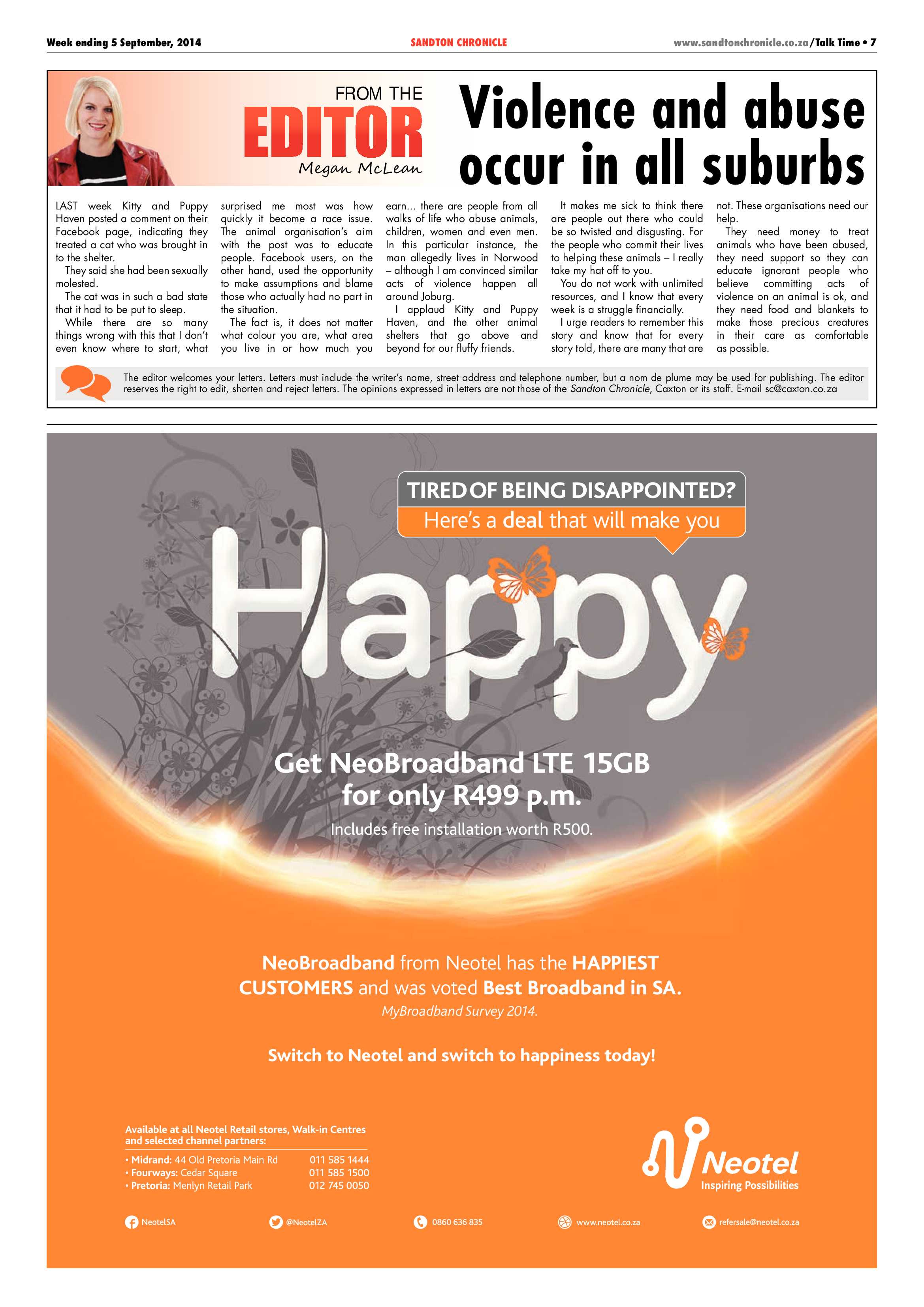 Sandton Chronicle 05 September 2014 page 7