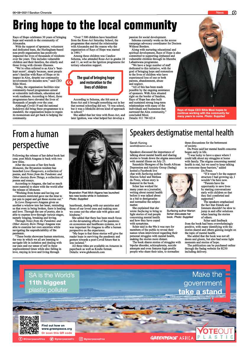 Sandton Chronicle 06 August 2021 page 3