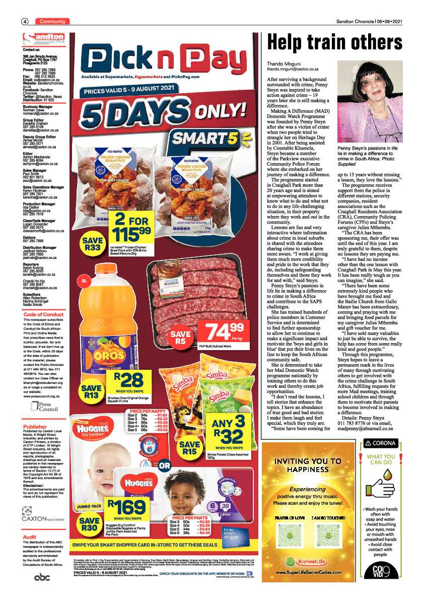 Sandton Chronicle 06 August 2021 page 4