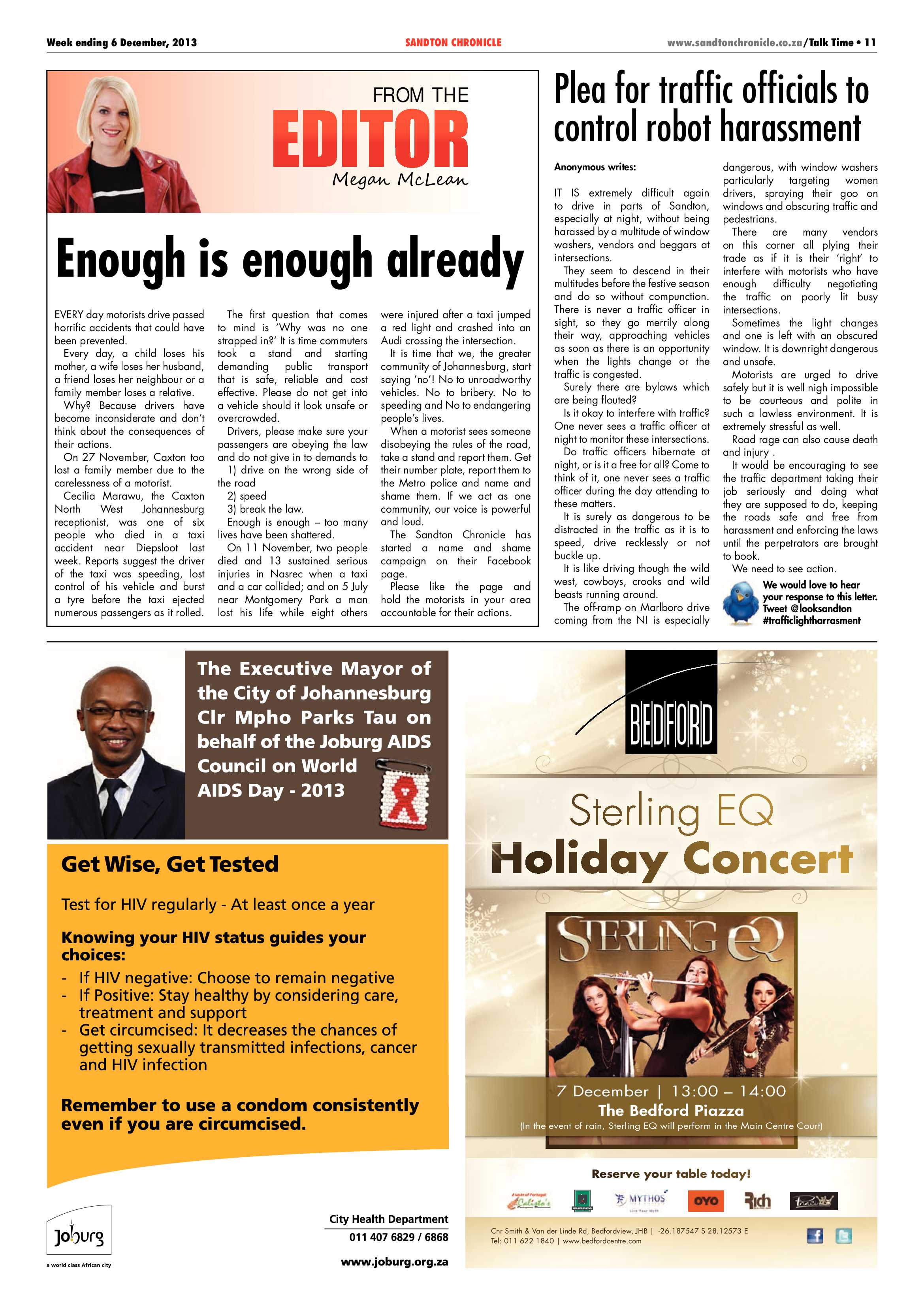 Sandton Chronicle 06 December 2013 page 11