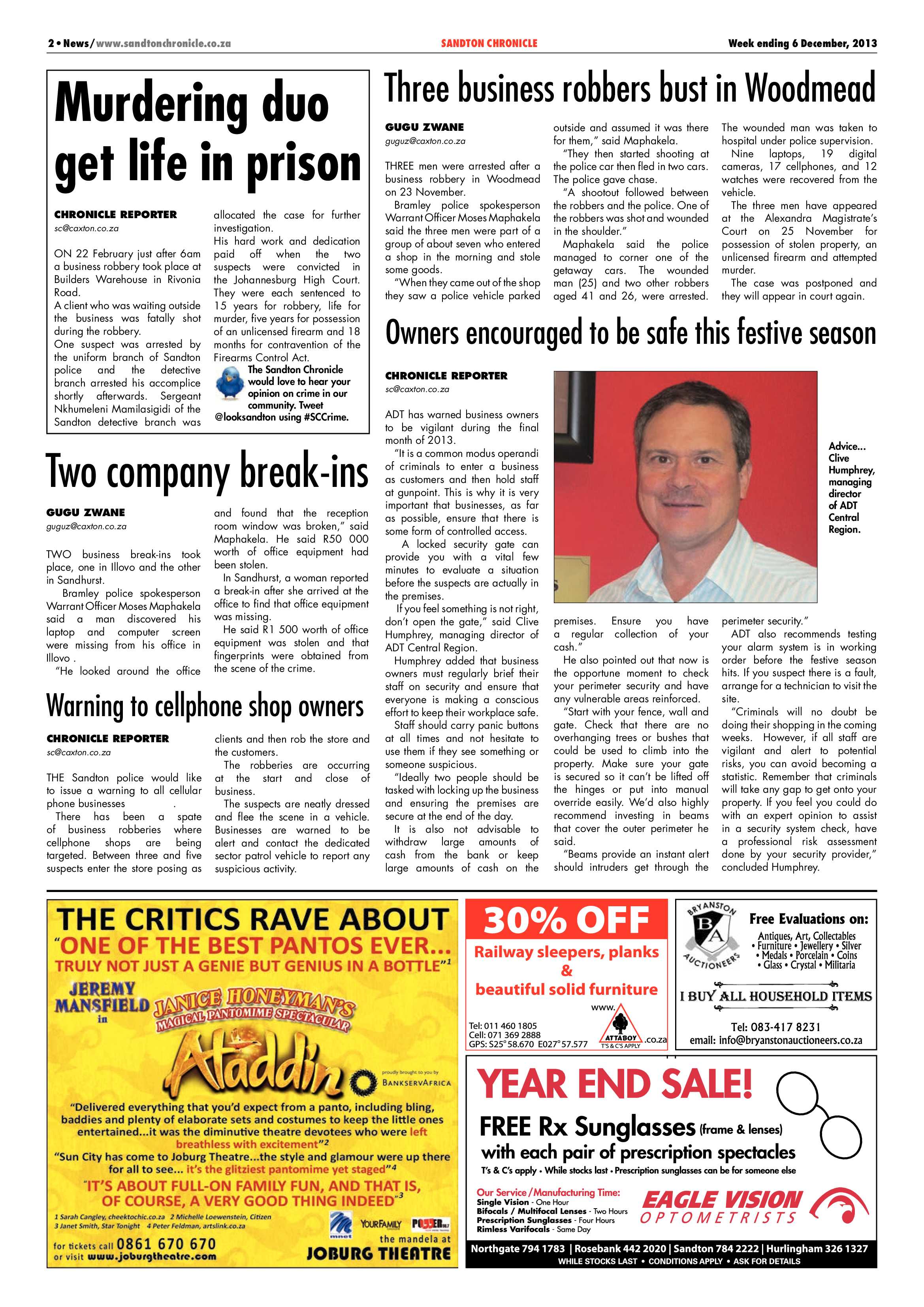 Sandton Chronicle 06 December 2013 page 2