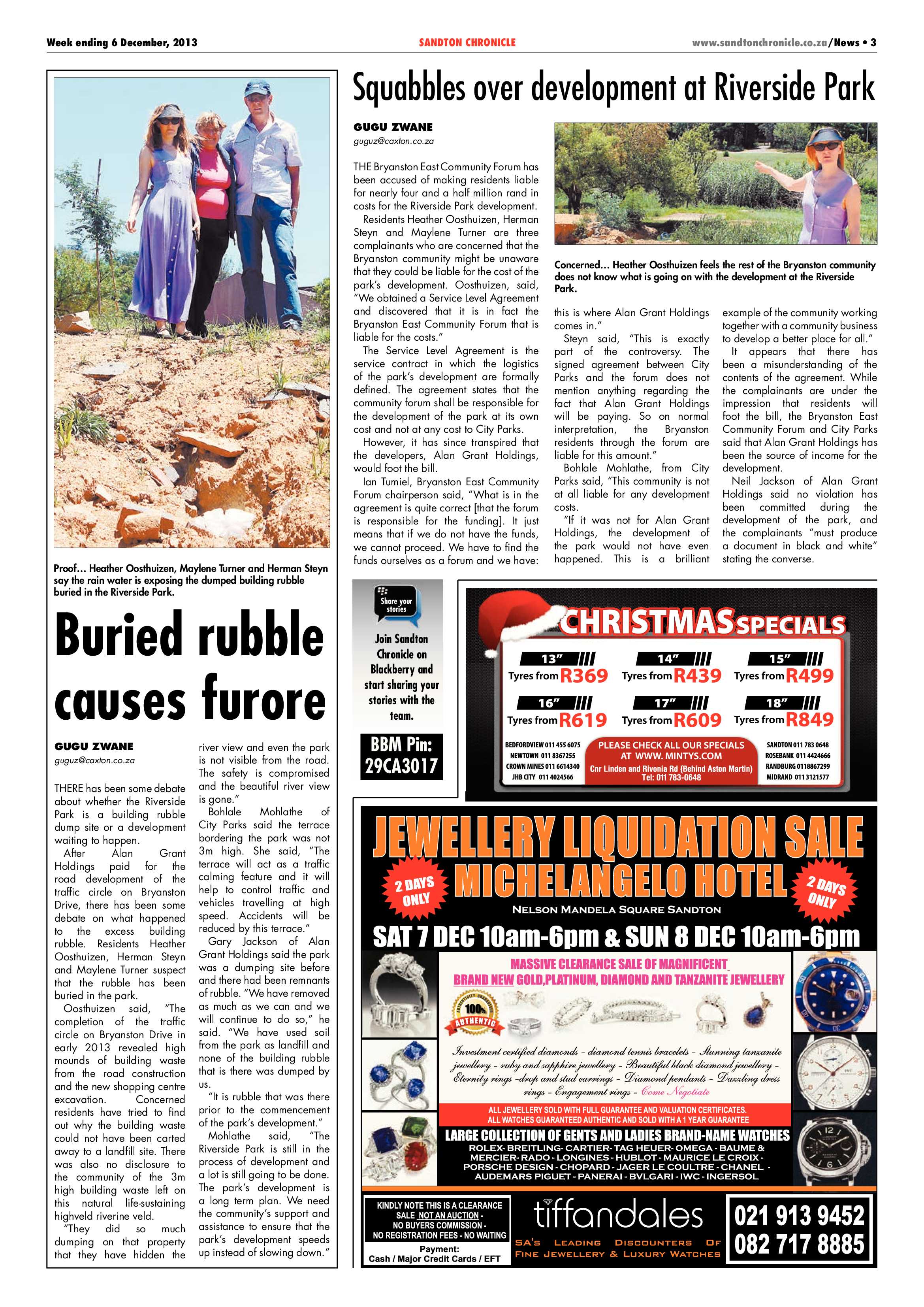 Sandton Chronicle 06 December 2013 page 3