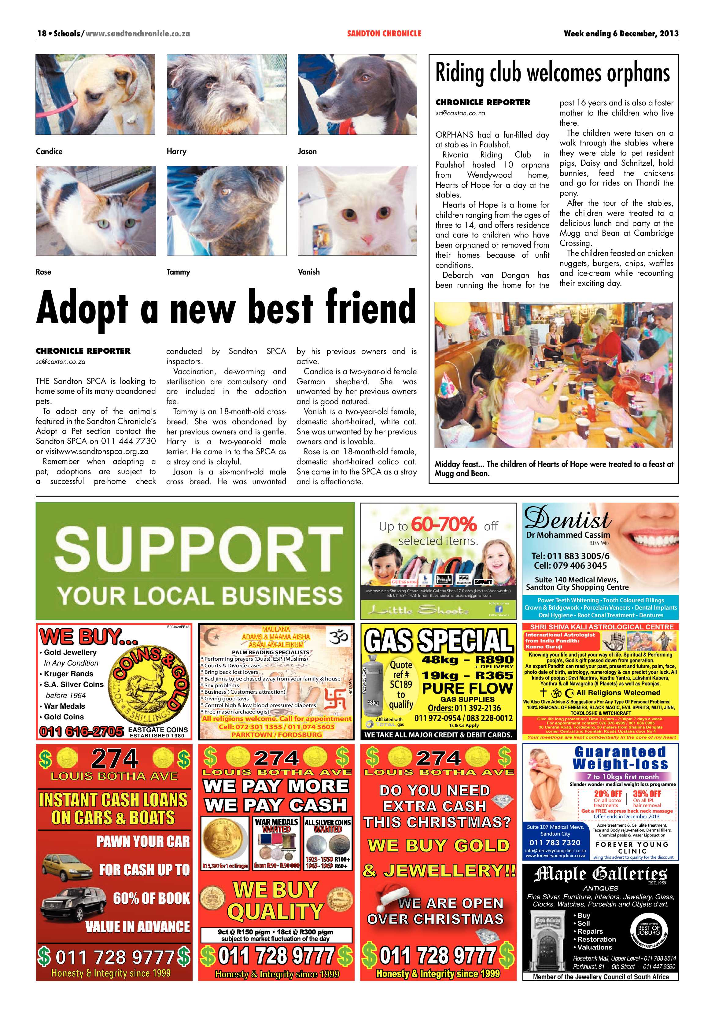 Sandton Chronicle 06 December 2013 page 34