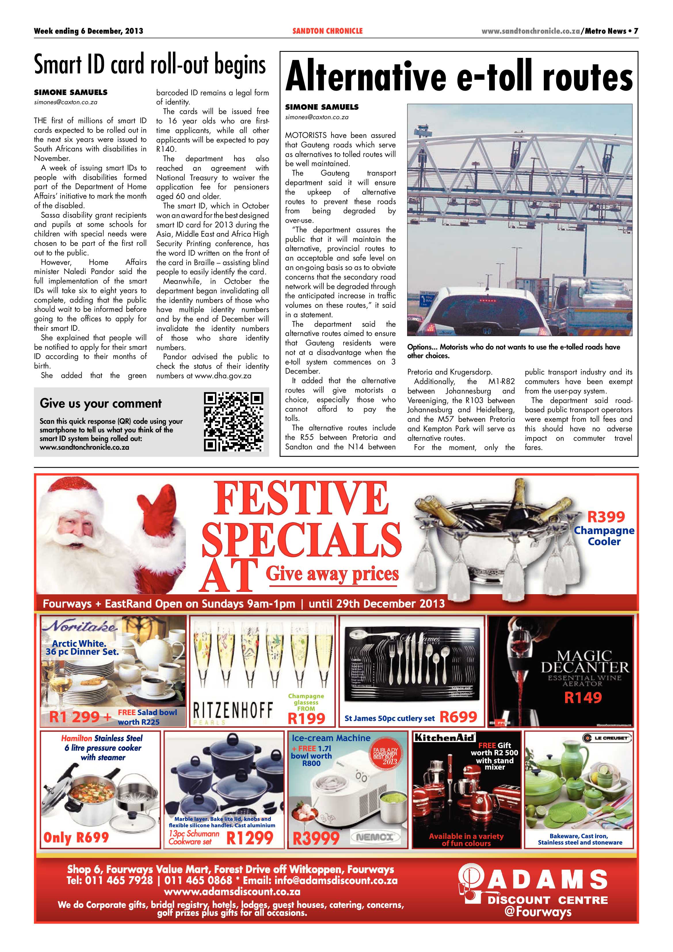 Sandton Chronicle 06 December 2013 page 7
