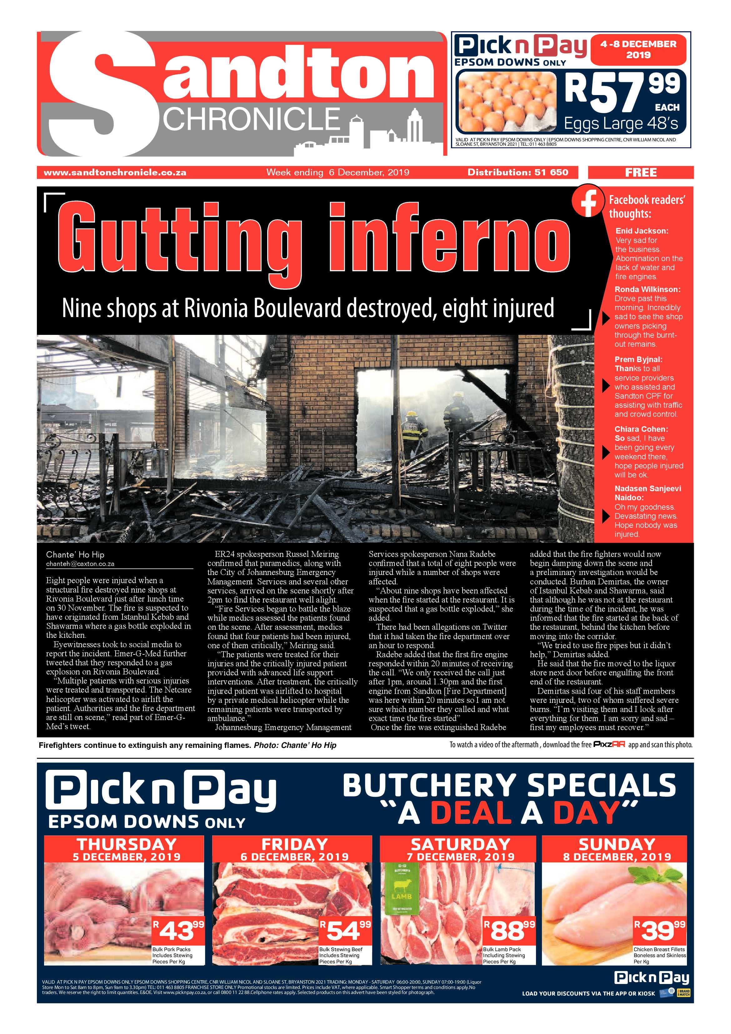 Sandton Chronicle 06 December 2019 page 1