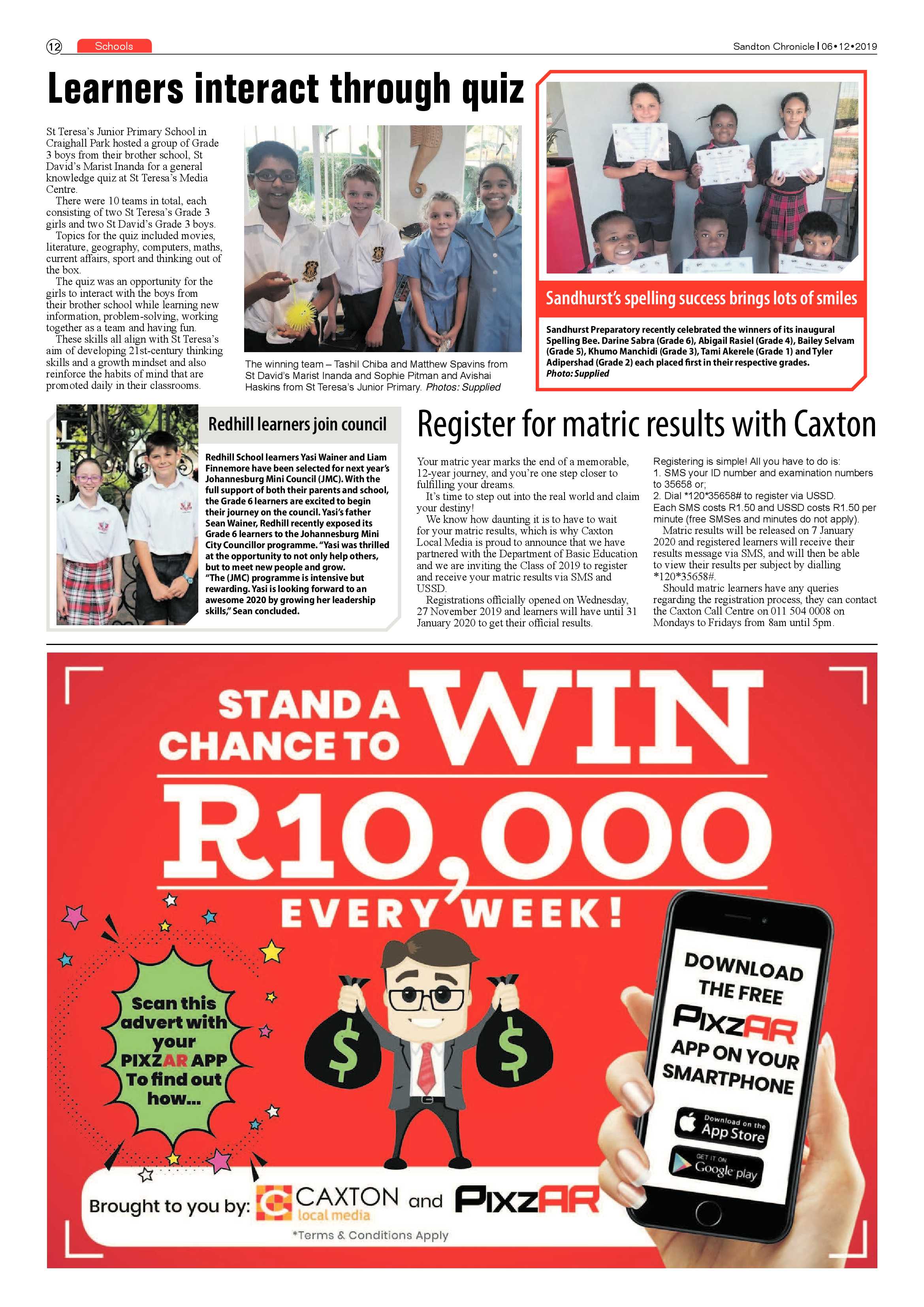 Sandton Chronicle 06 December 2019 page 12