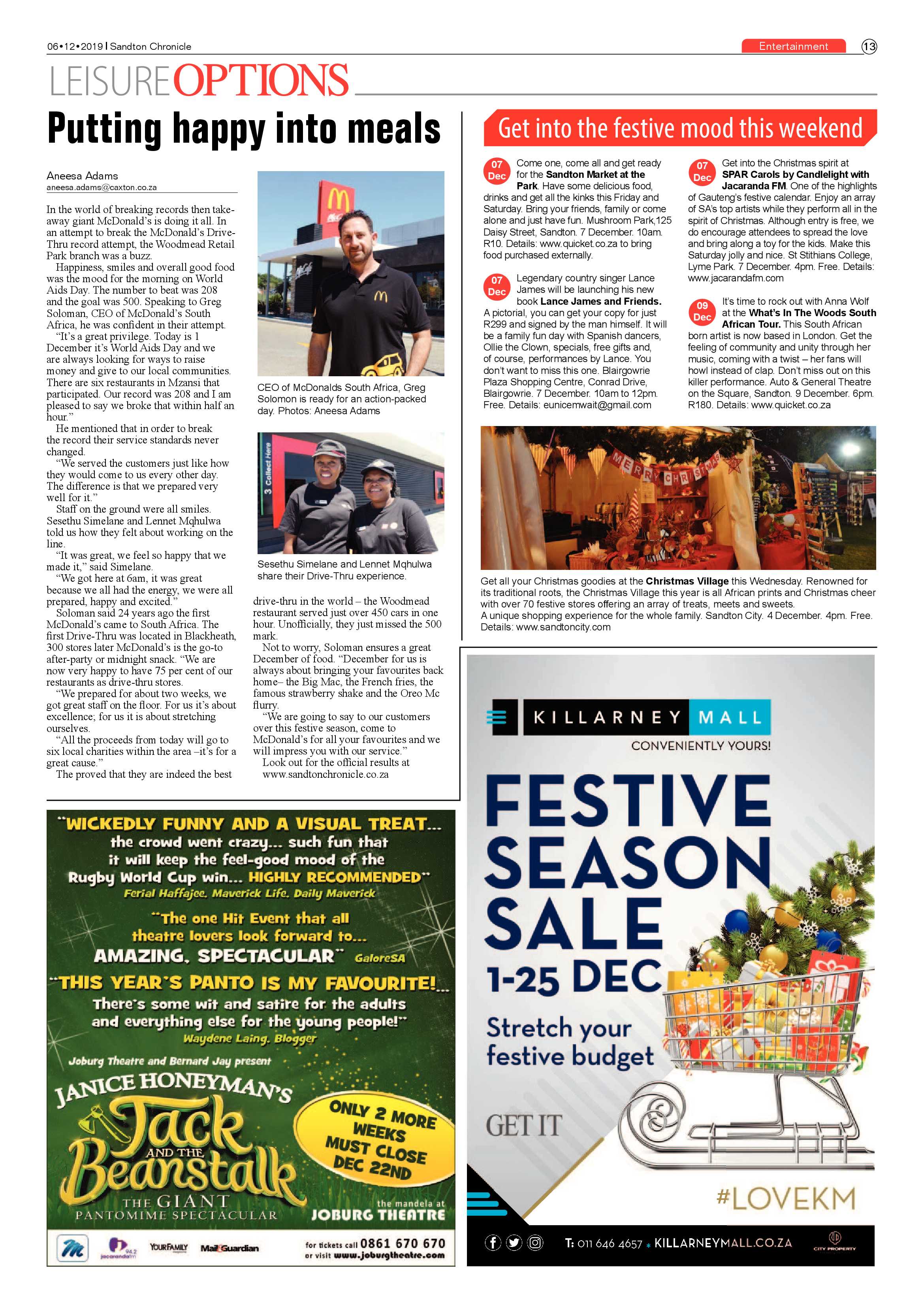 Sandton Chronicle 06 December 2019 page 13