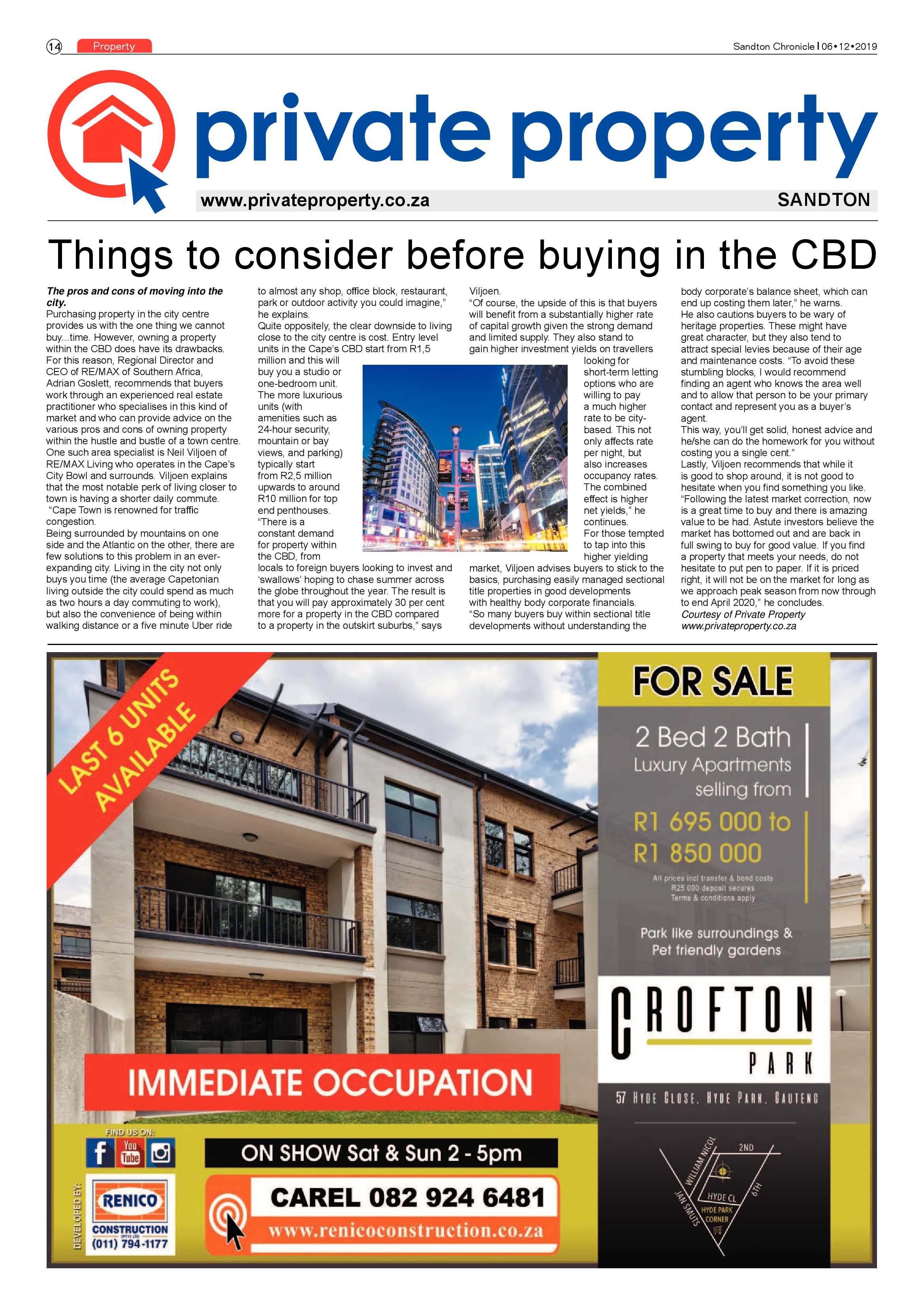 Sandton Chronicle 06 December 2019 page 14