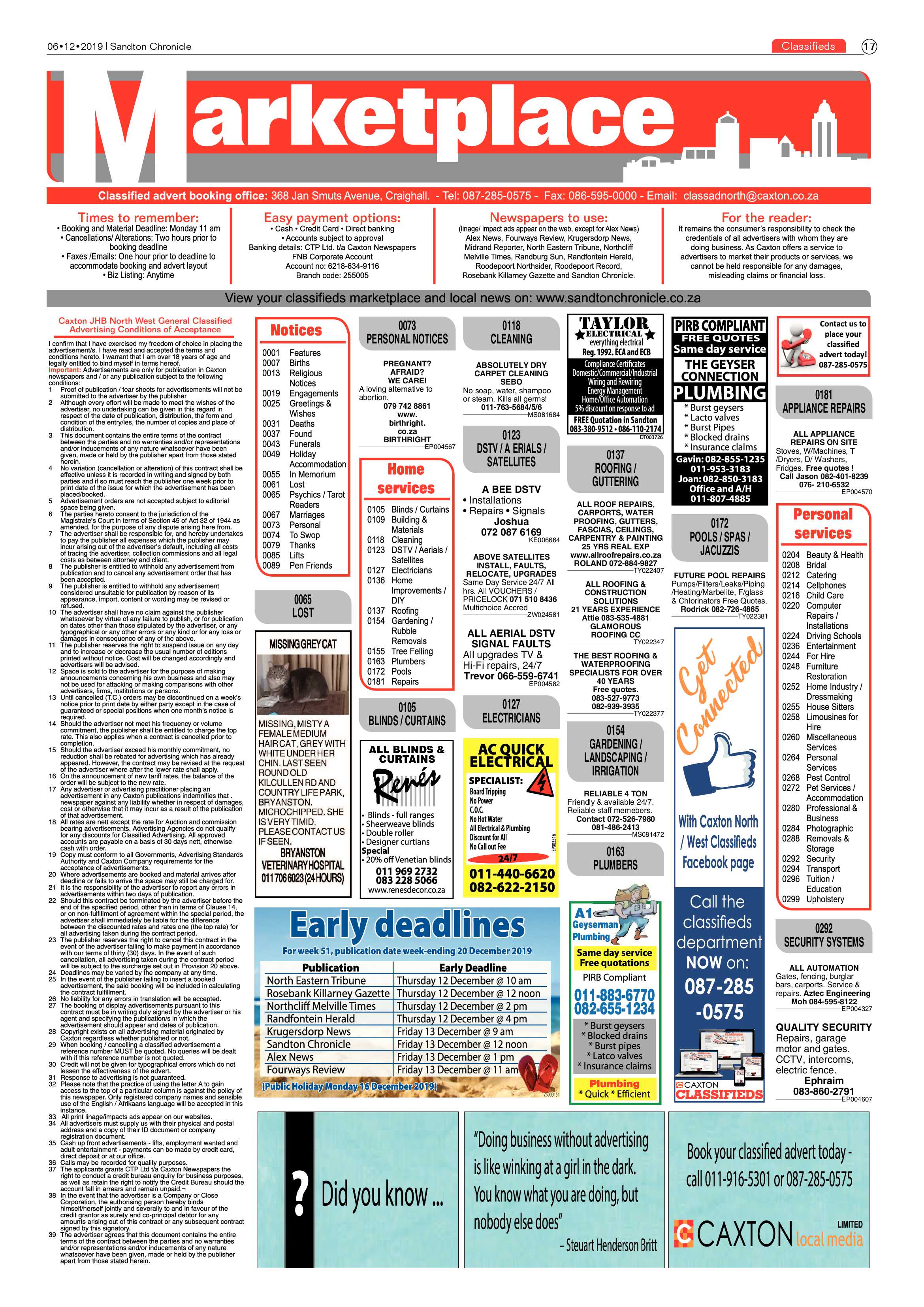 Sandton Chronicle 06 December 2019 page 17