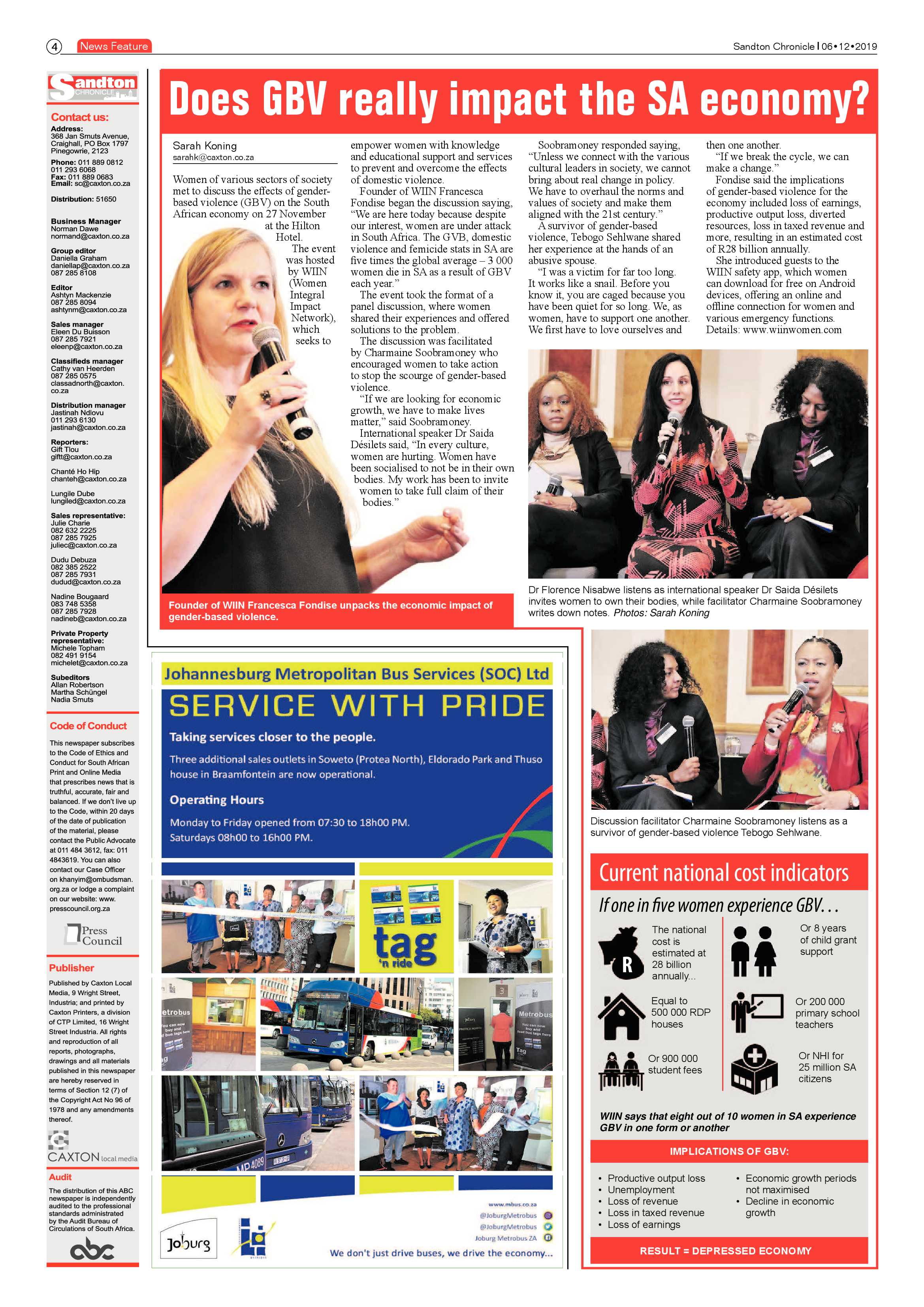 Sandton Chronicle 06 December 2019 page 4