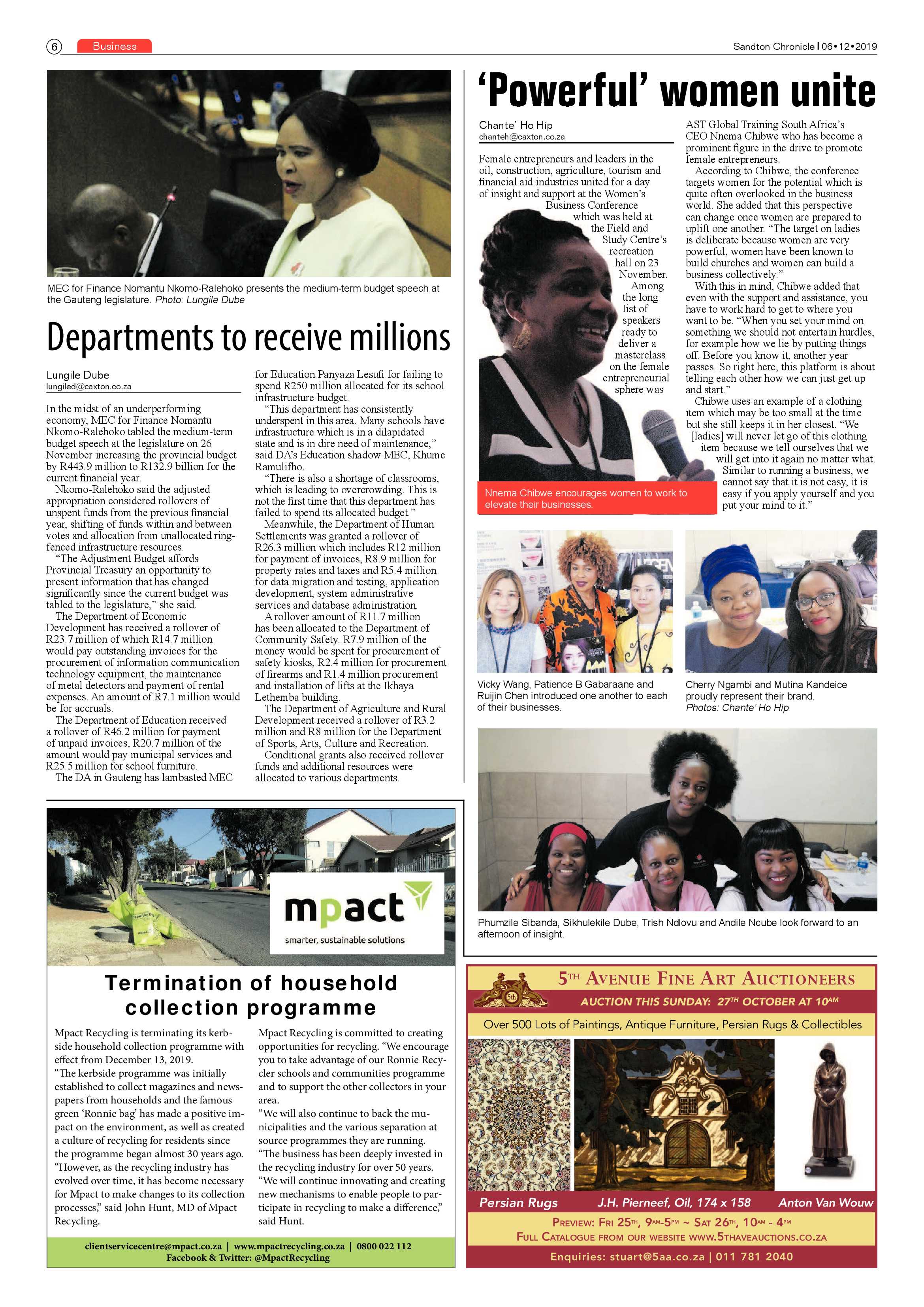 Sandton Chronicle 06 December 2019 page 6
