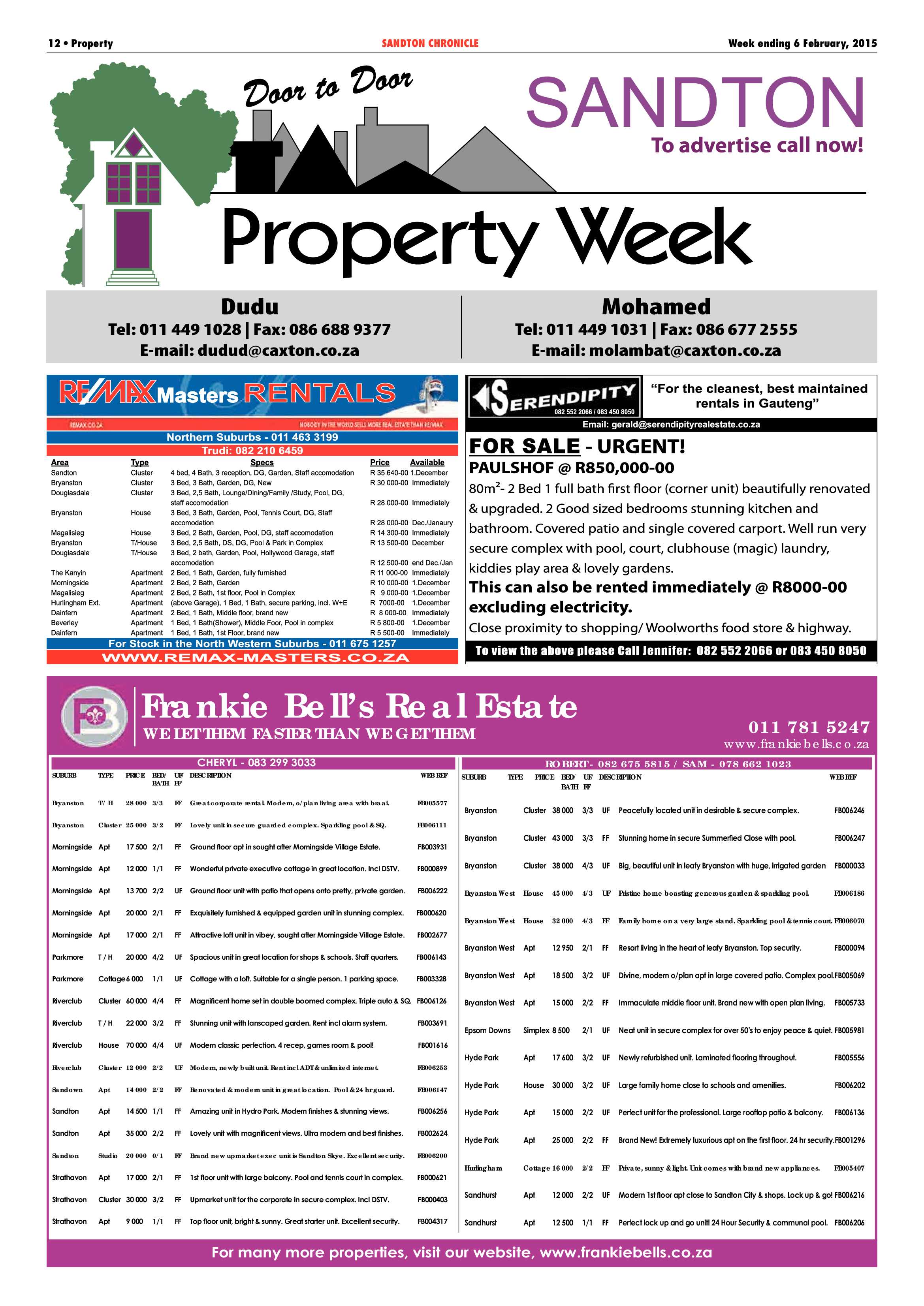 Sandton Chronicle 06 February 2015 page 20