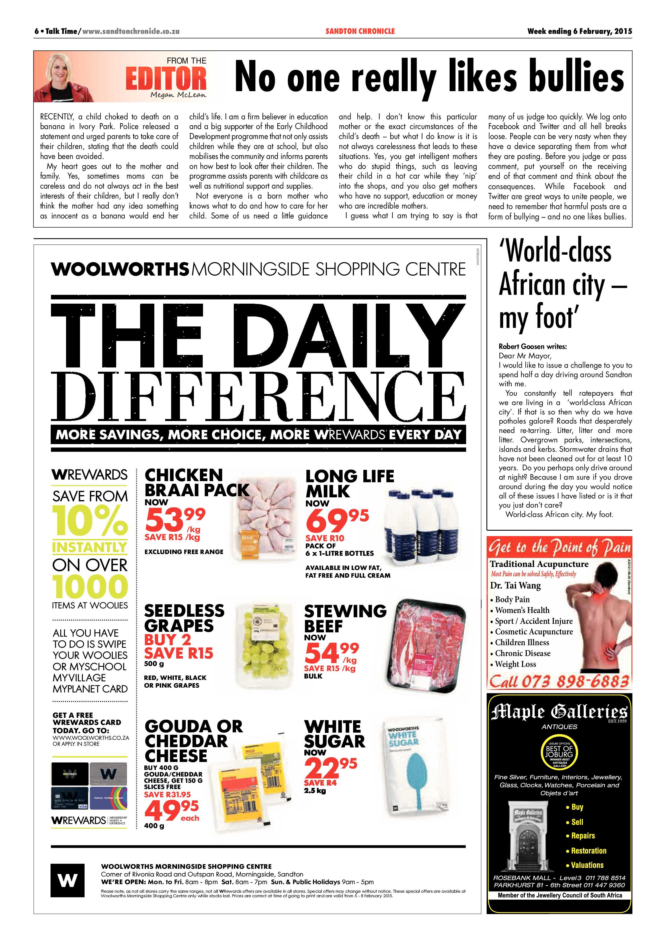 Sandton Chronicle 06 February 2015 page 6