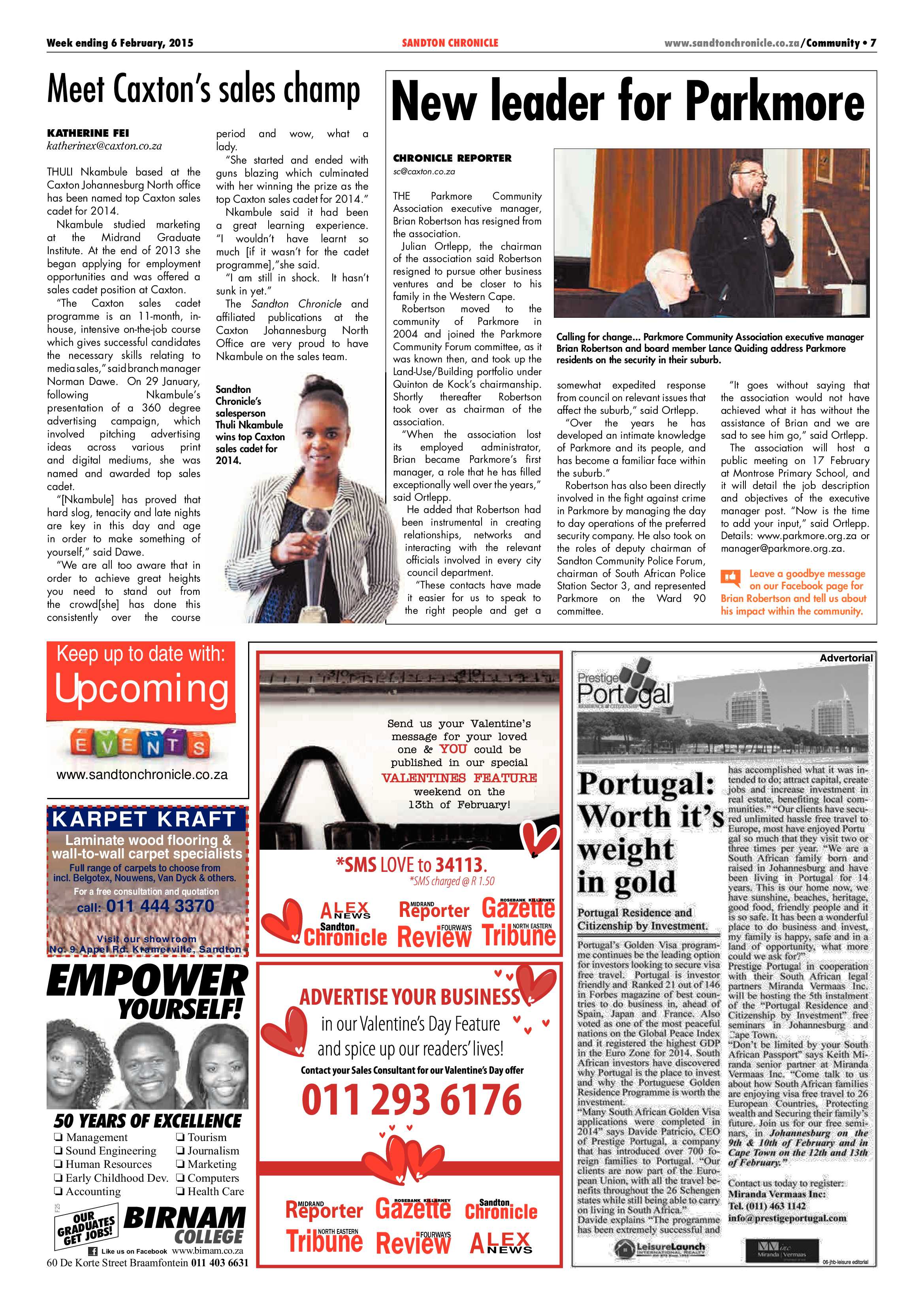 Sandton Chronicle 06 February 2015 page 7