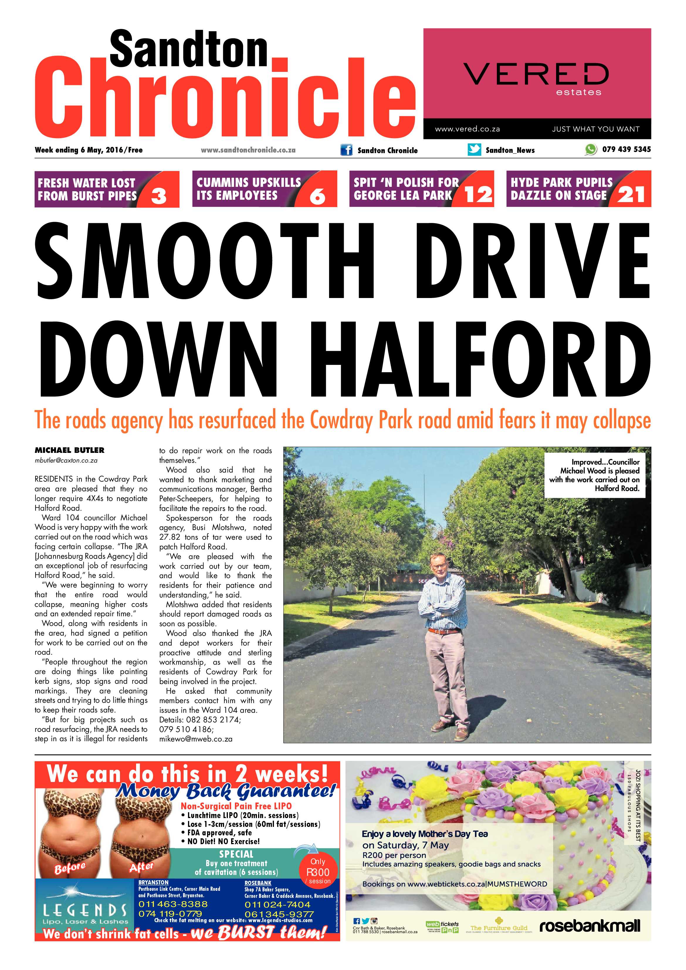 Sandton Chronicle 06 May 2016 page 1