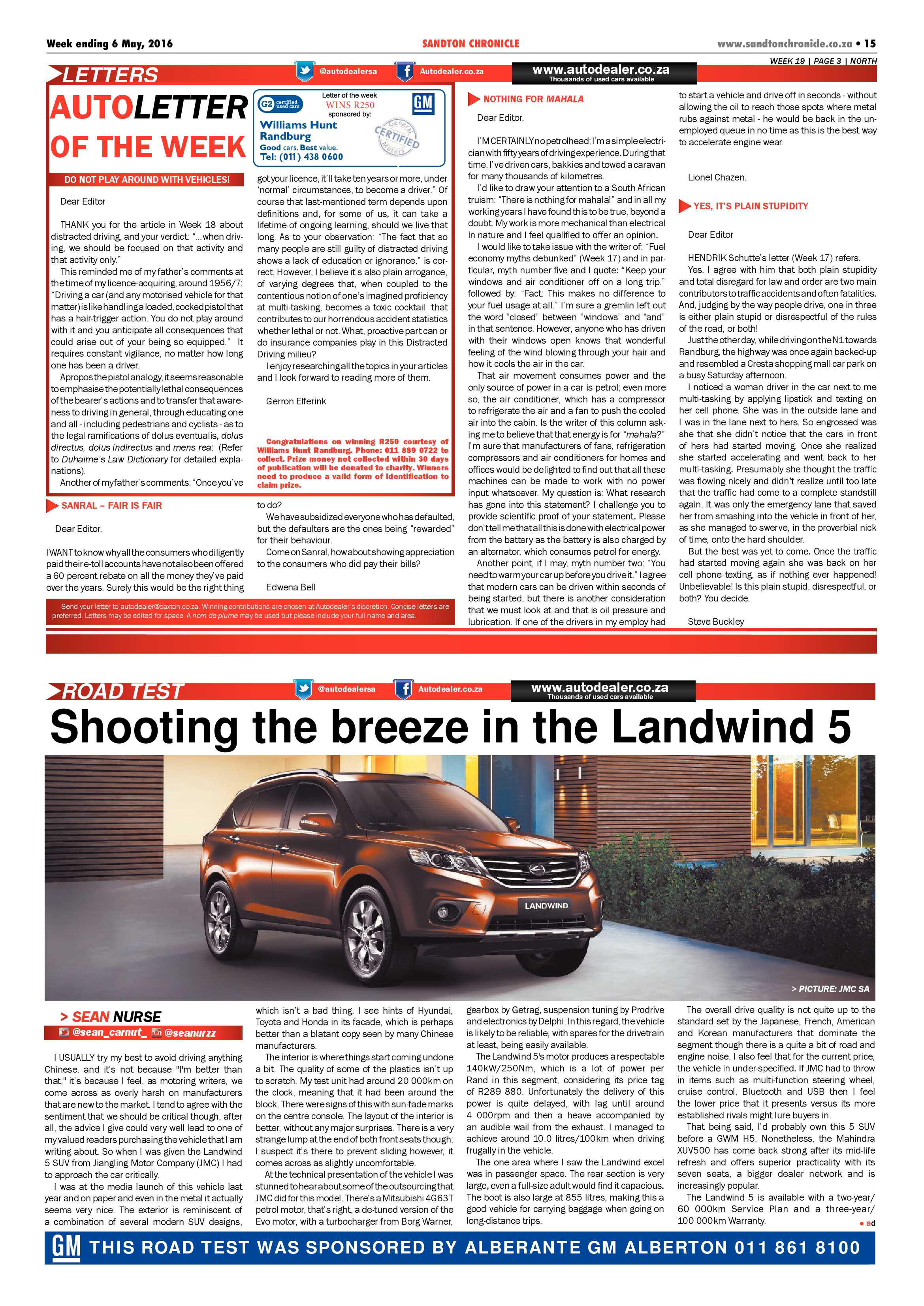 Sandton Chronicle 06 May 2016 page 15