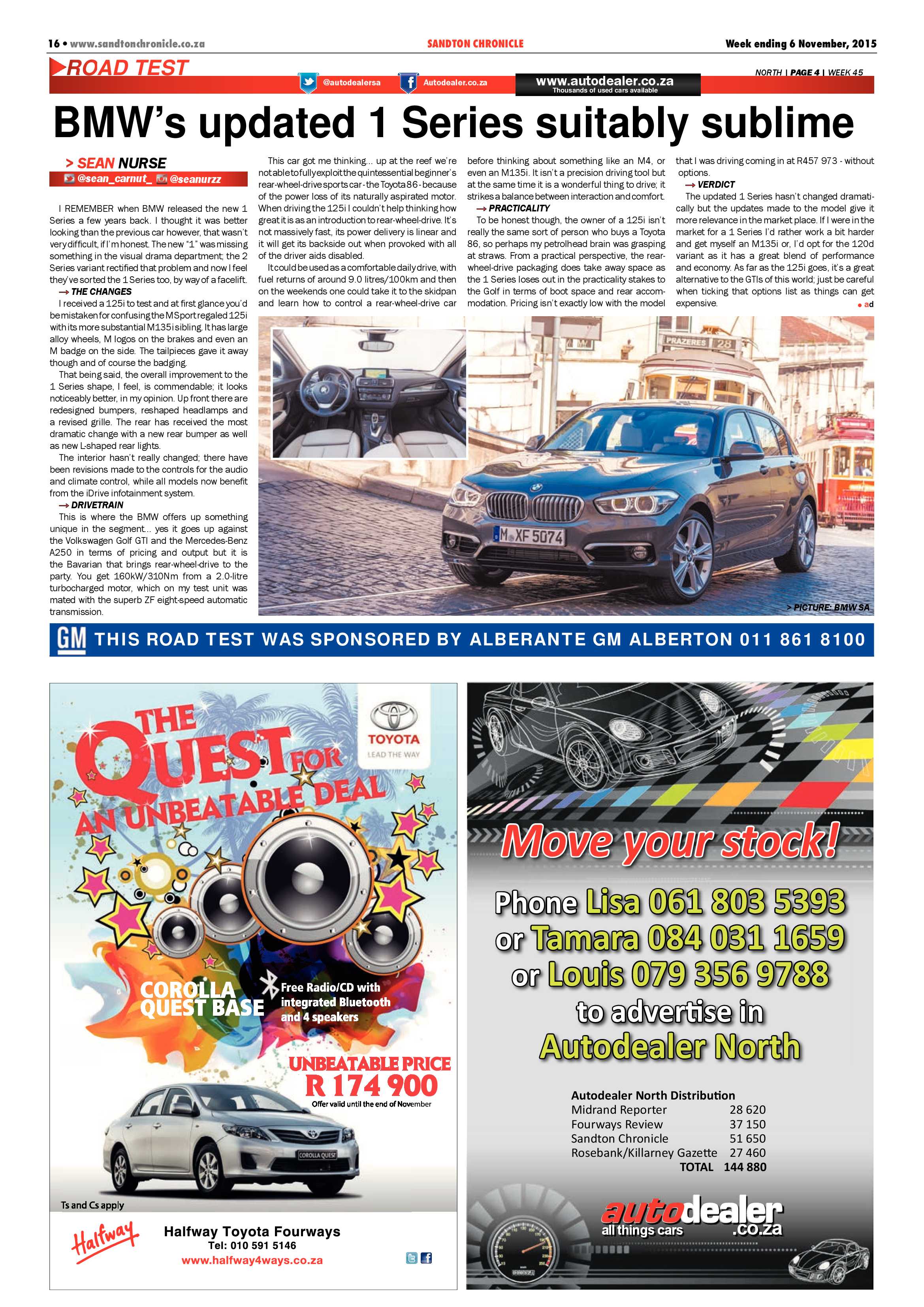 Sandton Chronicle 06 November 2015 page 16