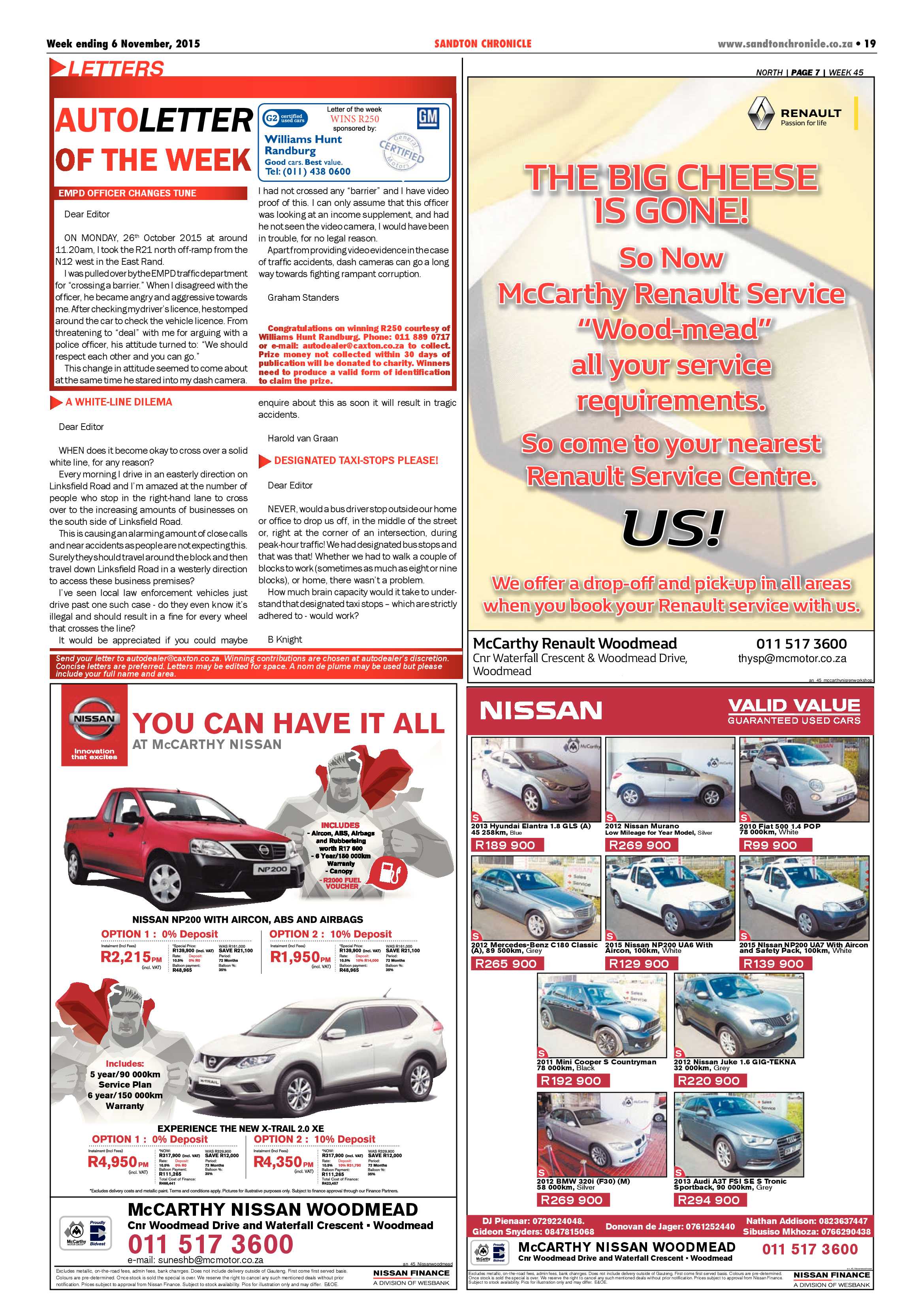 Sandton Chronicle 06 November 2015 page 19