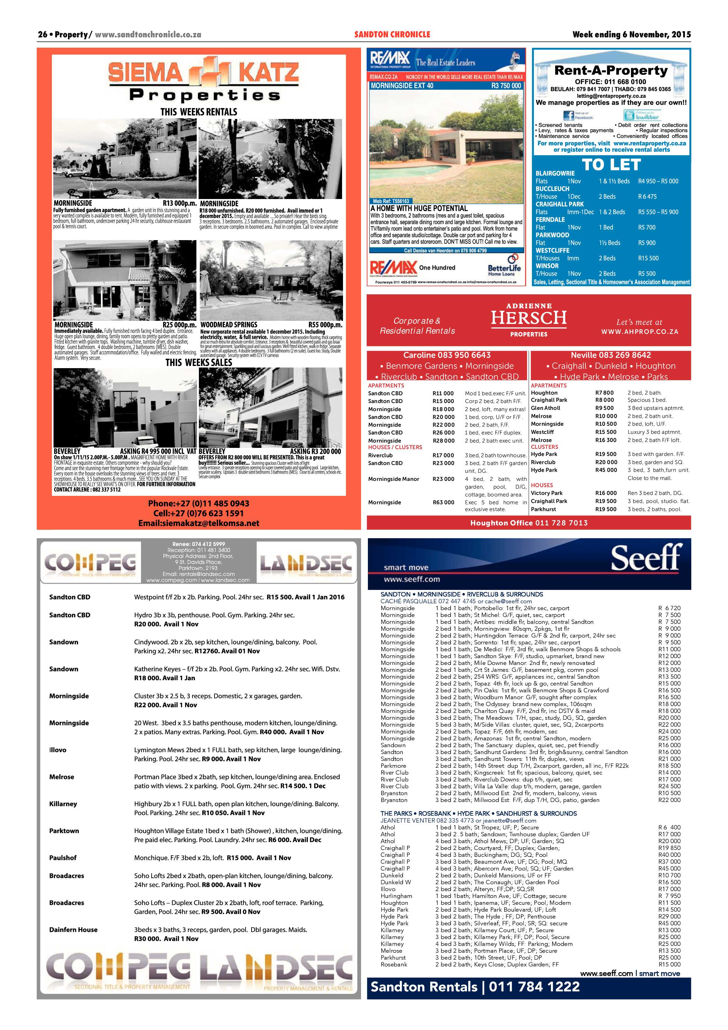 Sandton Chronicle 06 November 2015 page 26