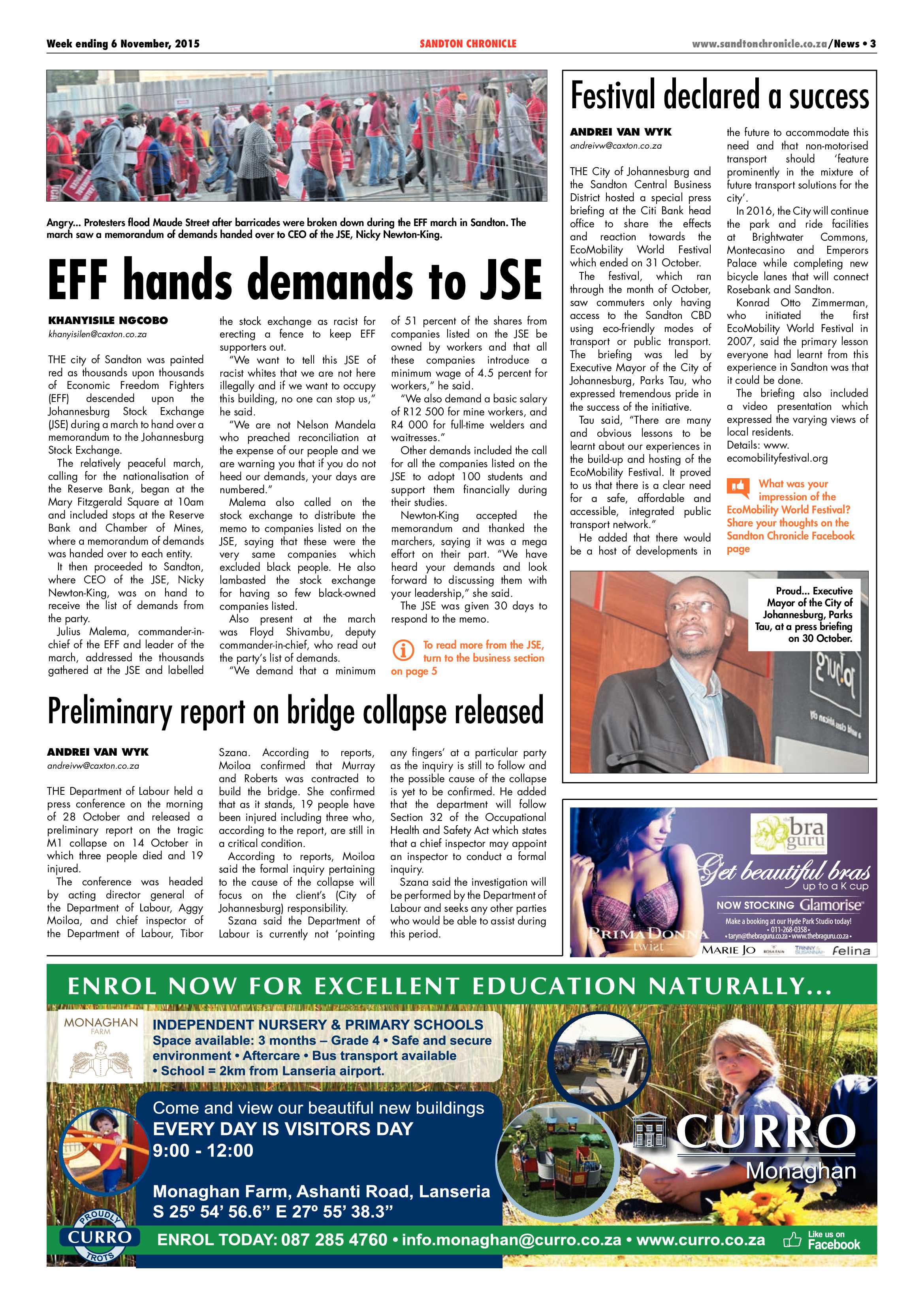 Sandton Chronicle 06 November 2015 page 3