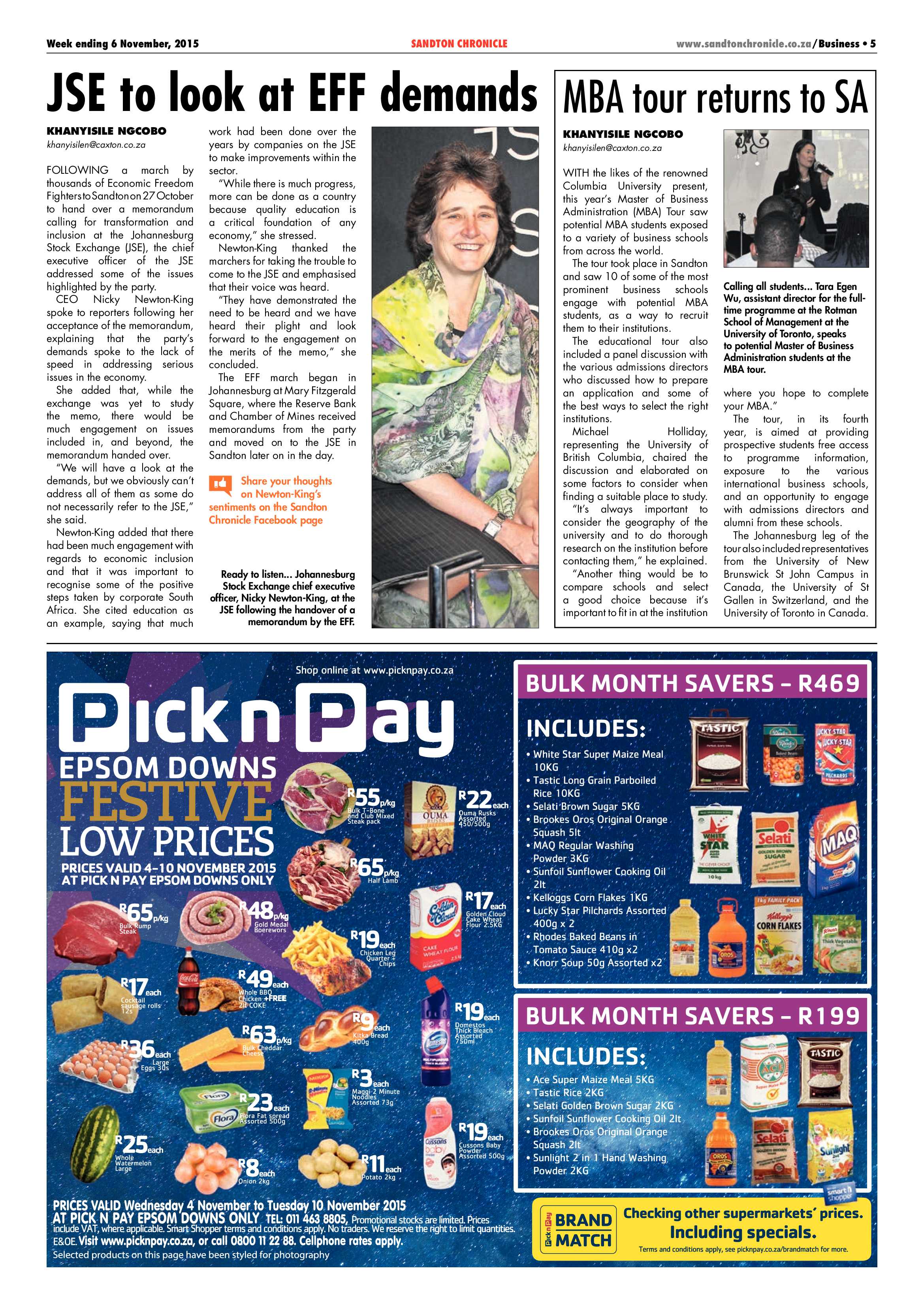 Sandton Chronicle 06 November 2015 page 5