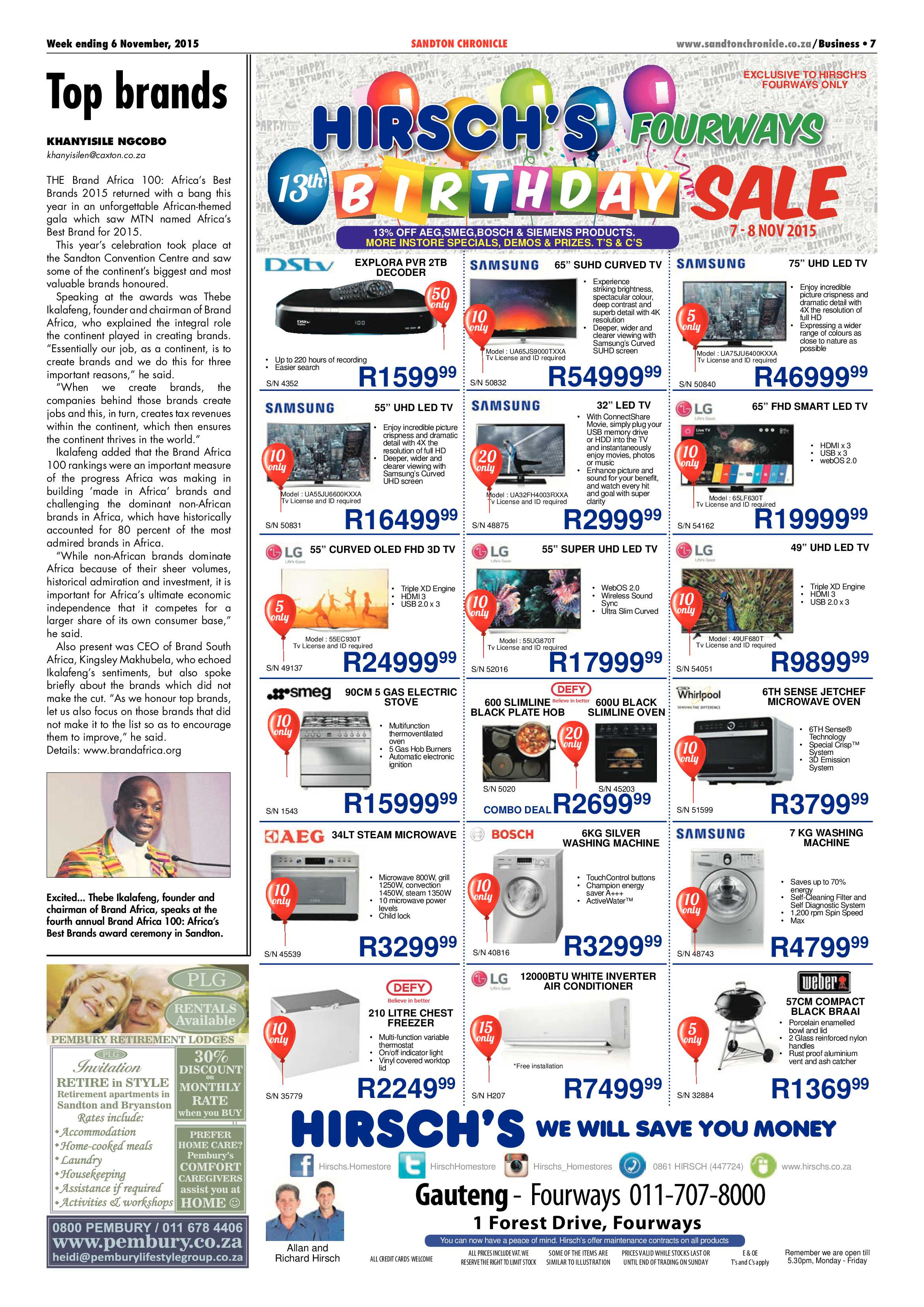 Sandton Chronicle 06 November 2015 page 7