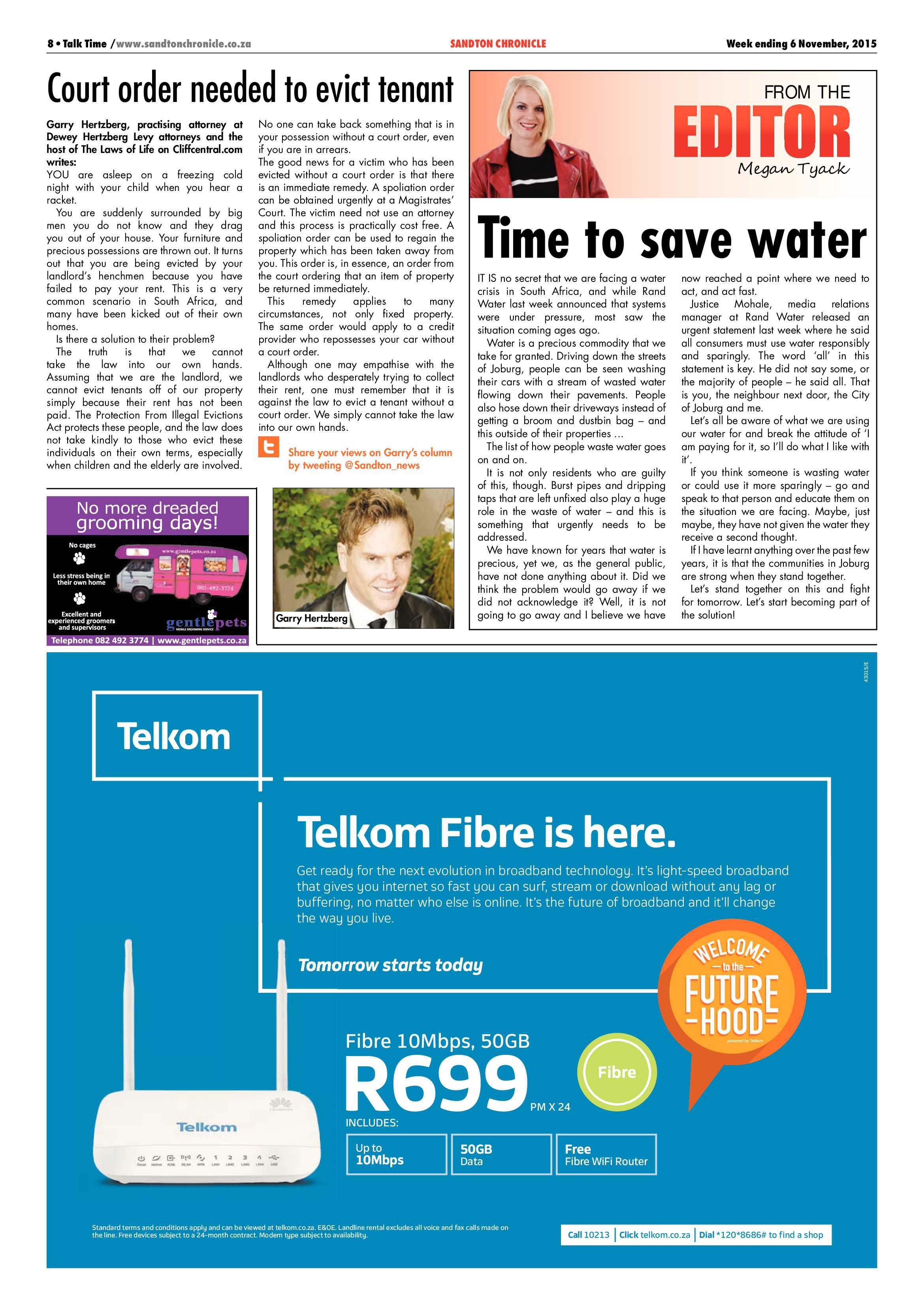 Sandton Chronicle 06 November 2015 page 8