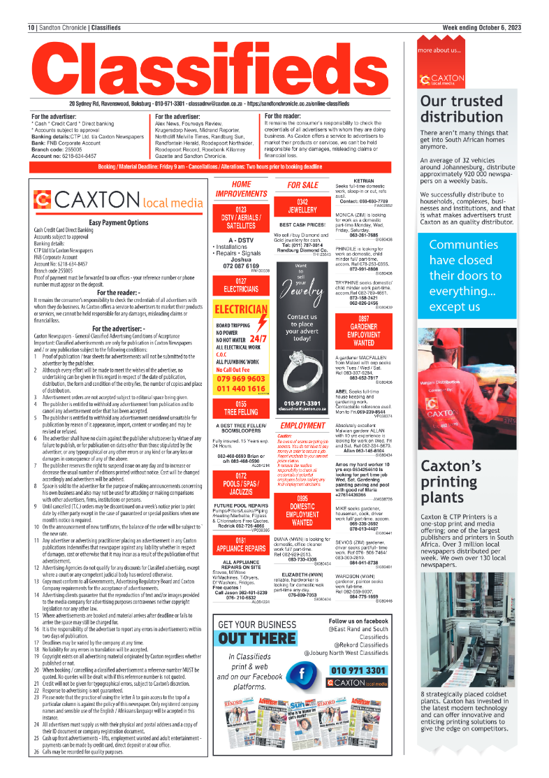 Sandton Chronicle 06 October 2023 page 10