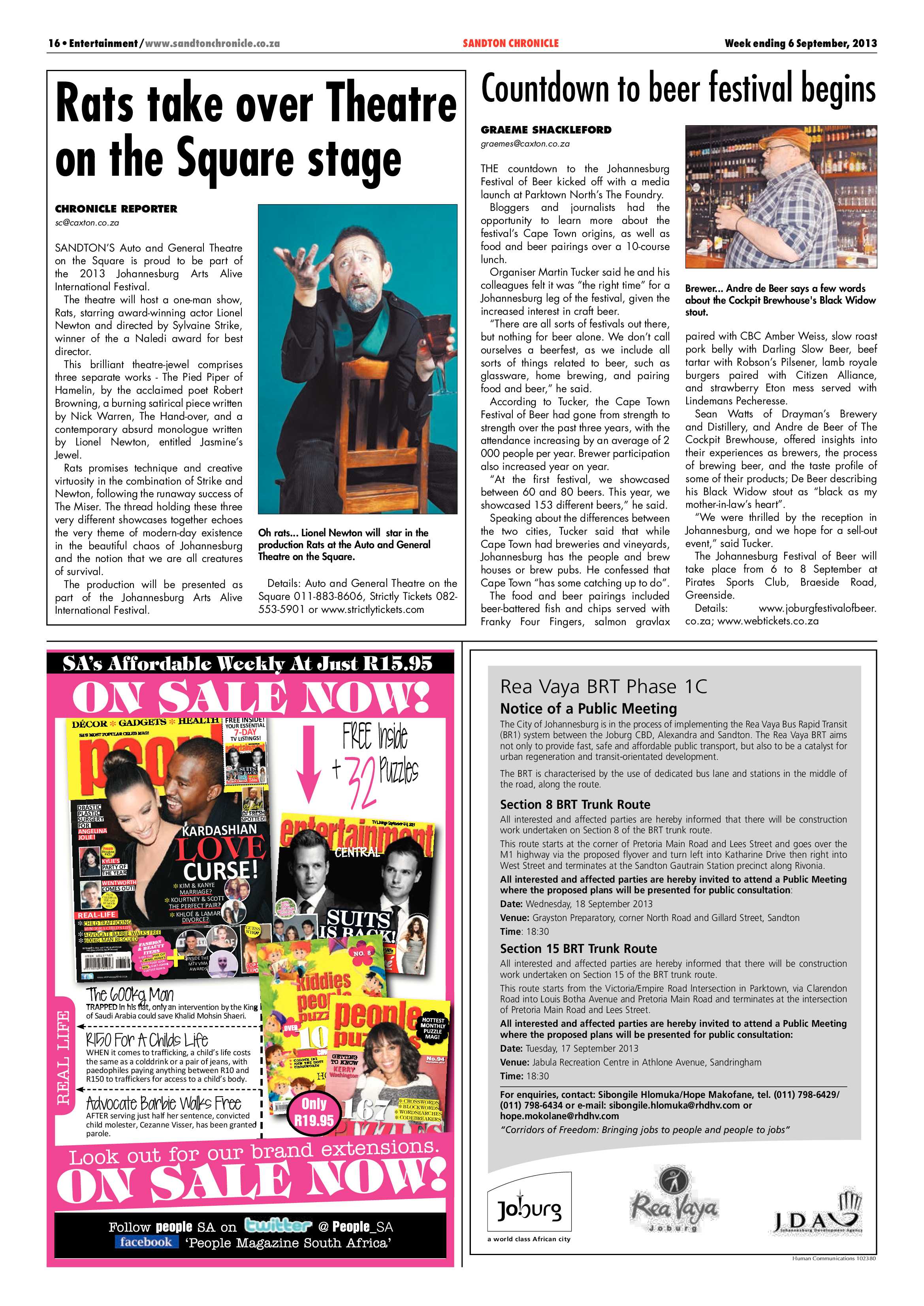 Sandton Chronicle 06 September 2013 page 16