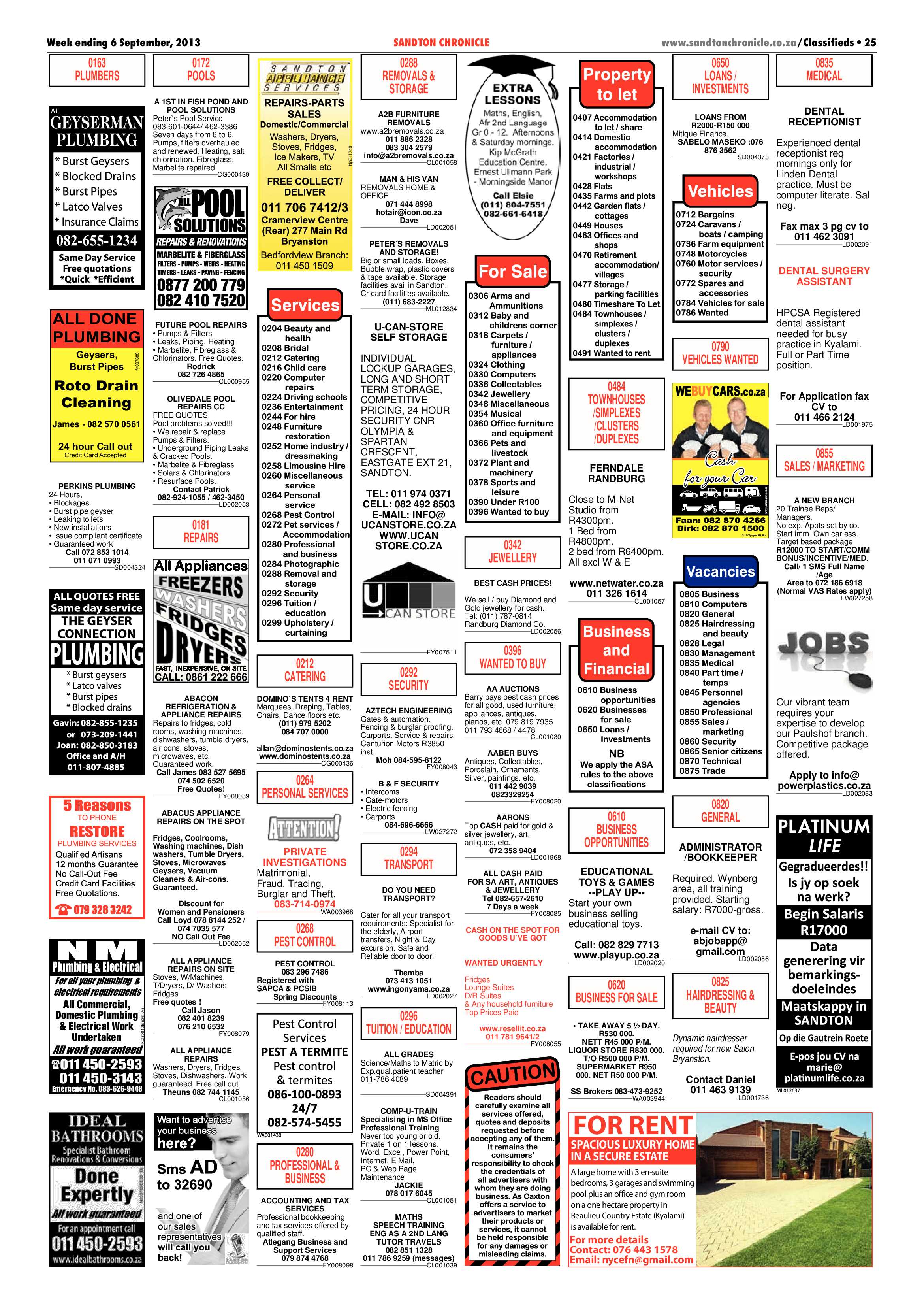 Sandton Chronicle 06 September 2013 page 25