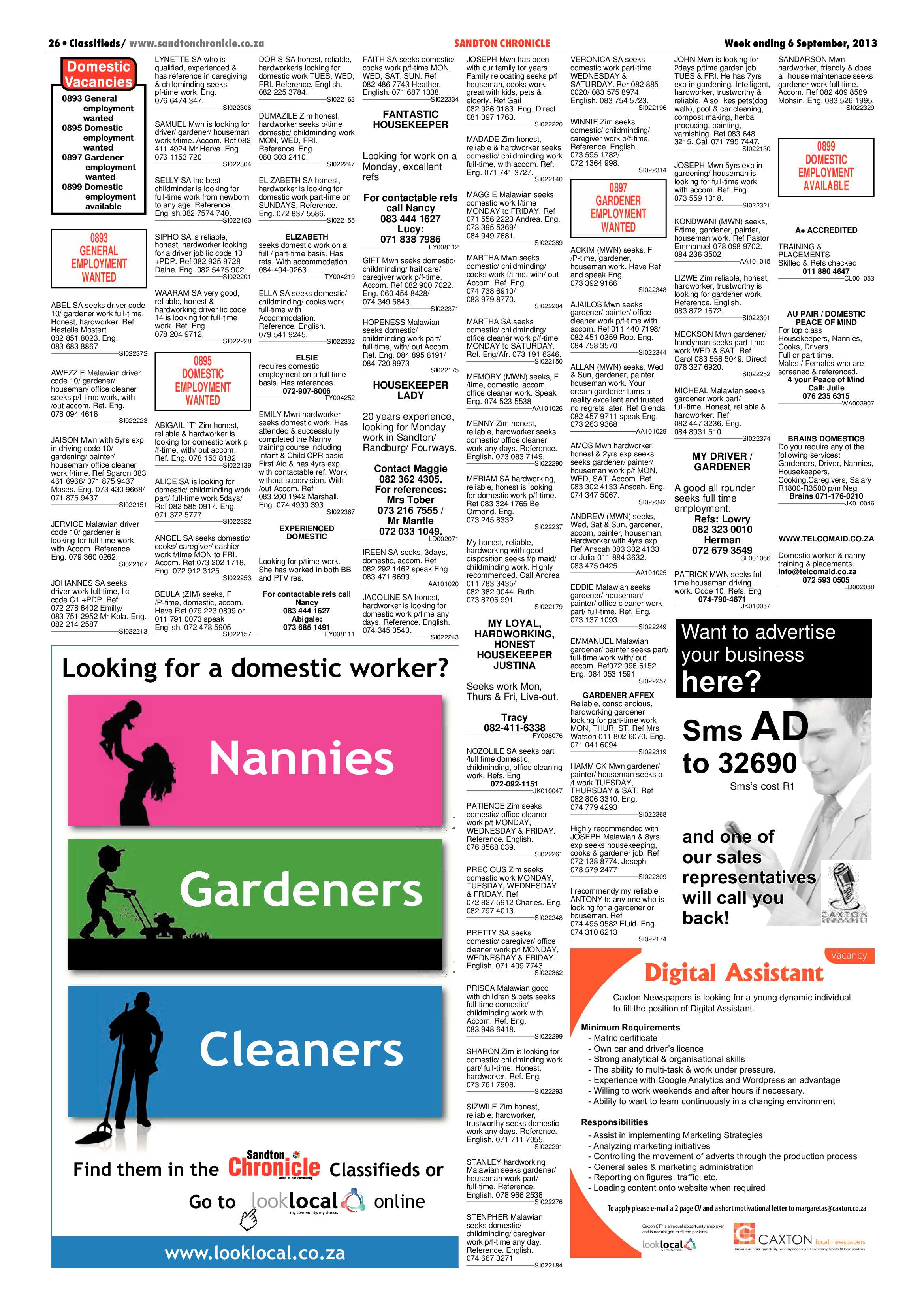 Sandton Chronicle 06 September 2013 page 26