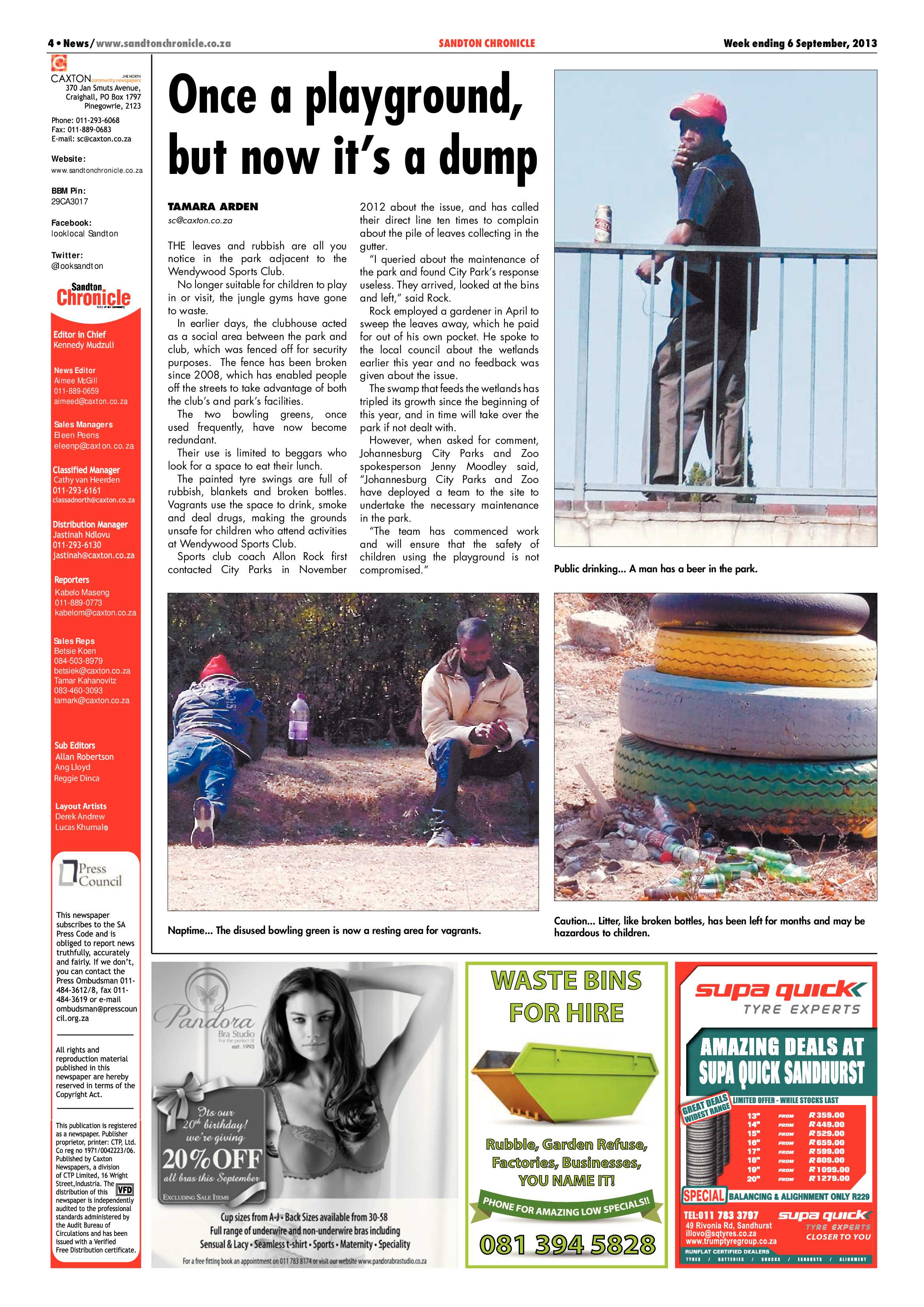 Sandton Chronicle 06 September 2013 page 4