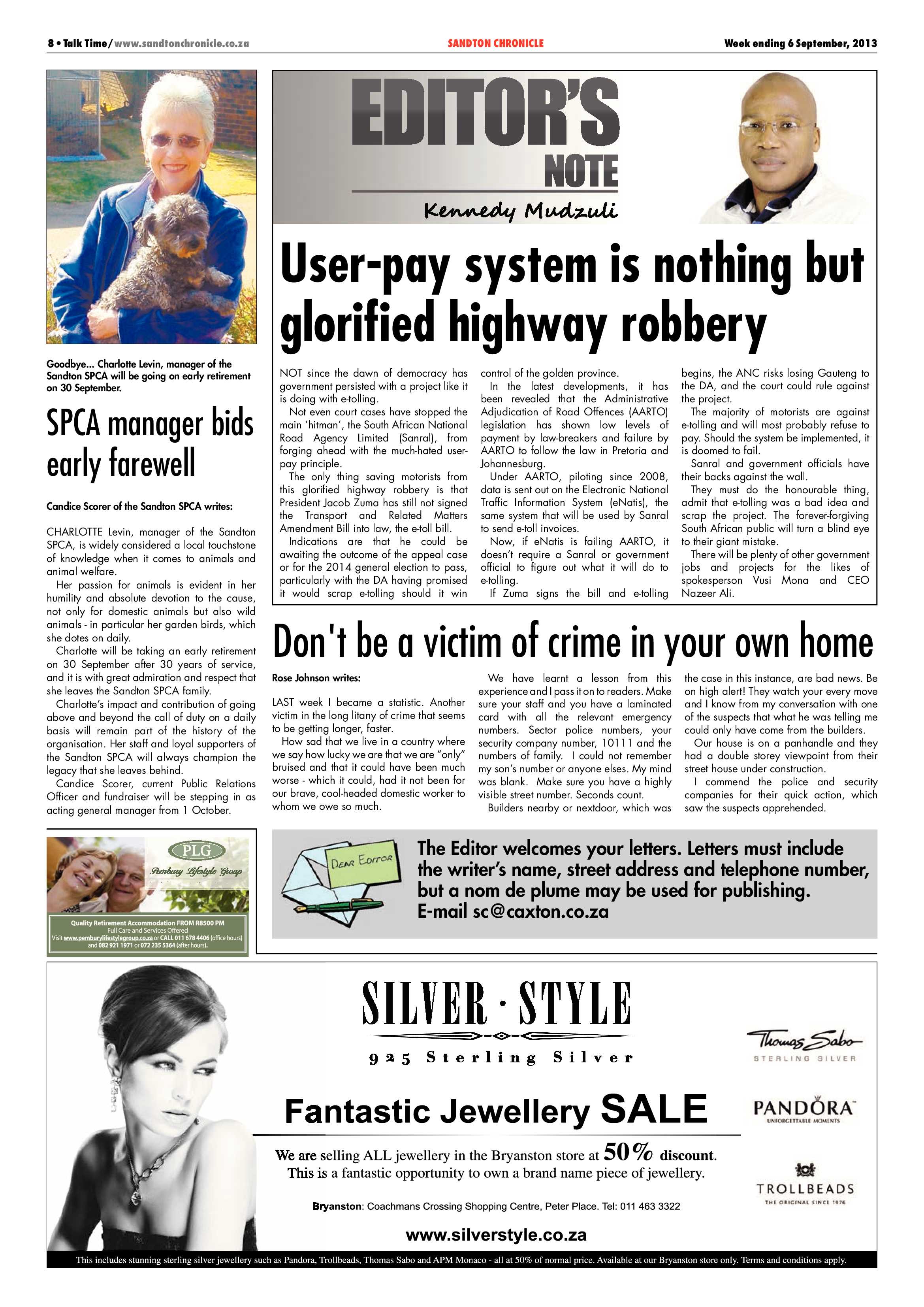 Sandton Chronicle 06 September 2013 page 8