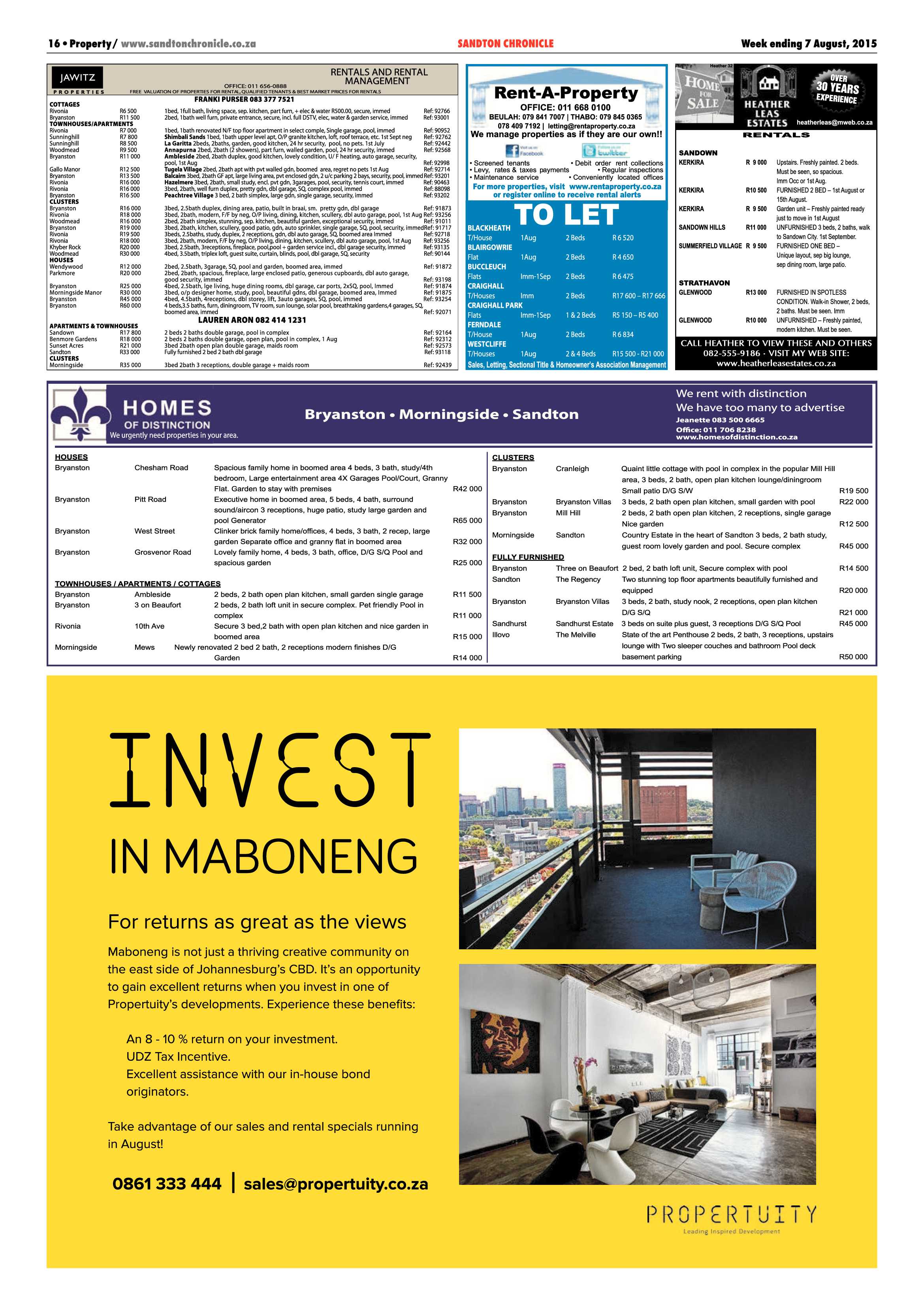 Sandton Chronicle 07 August 2015 page 16
