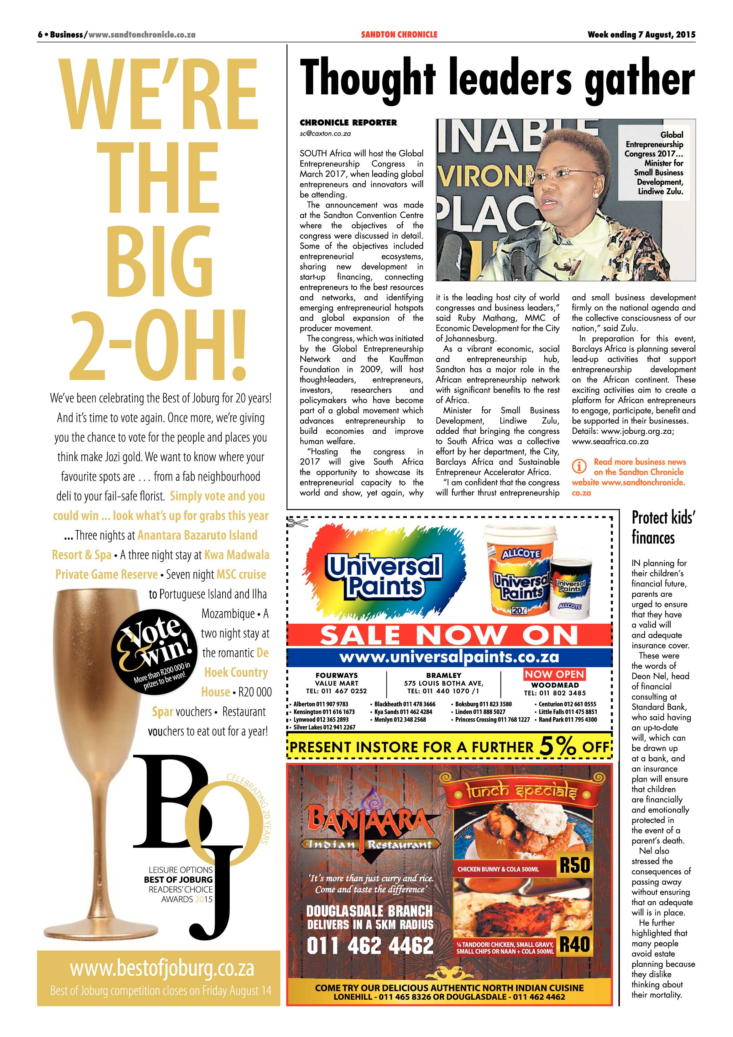 Sandton Chronicle 07 August 2015 page 6