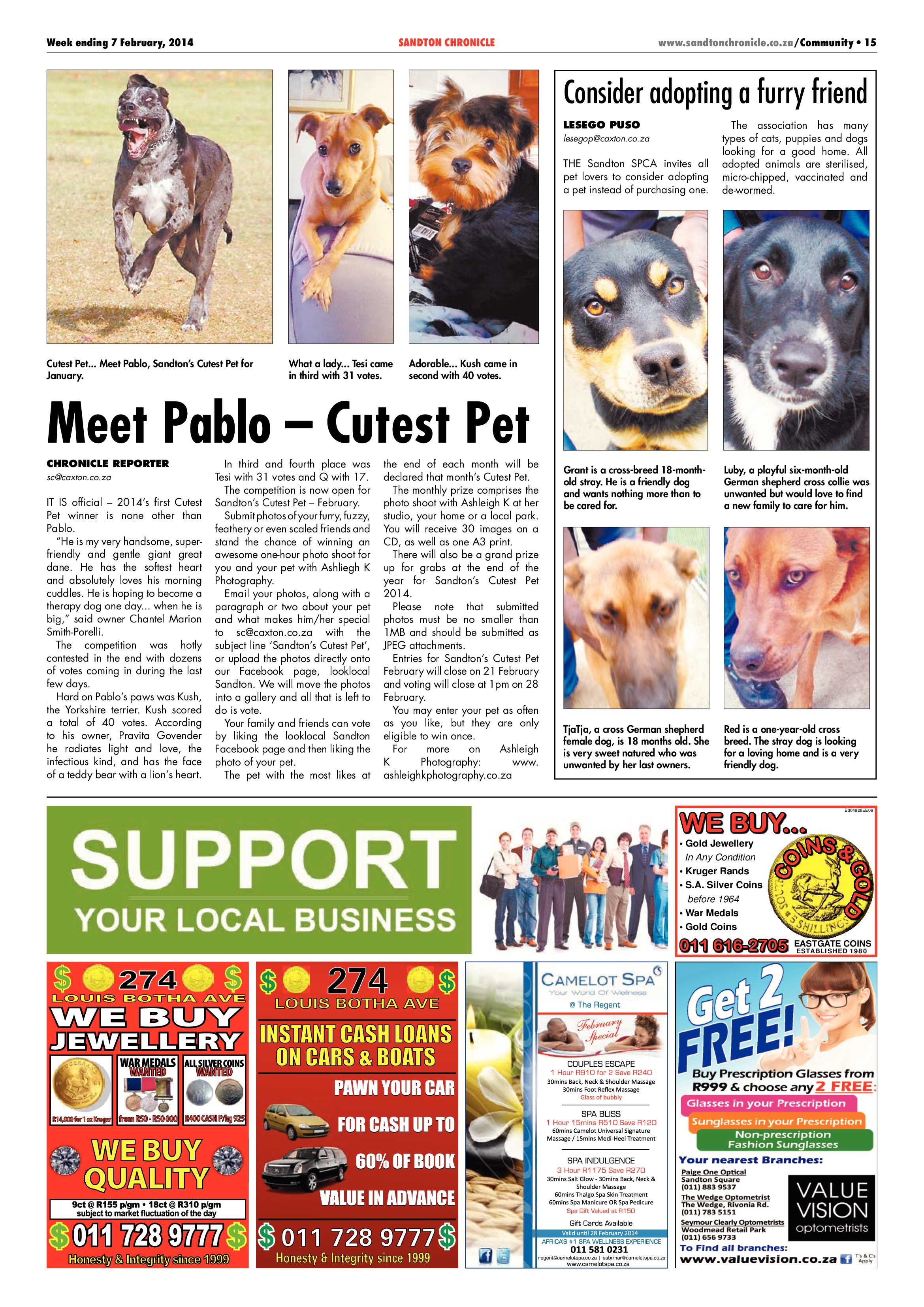 Sandton Chronicle 07 February 2014 page 15