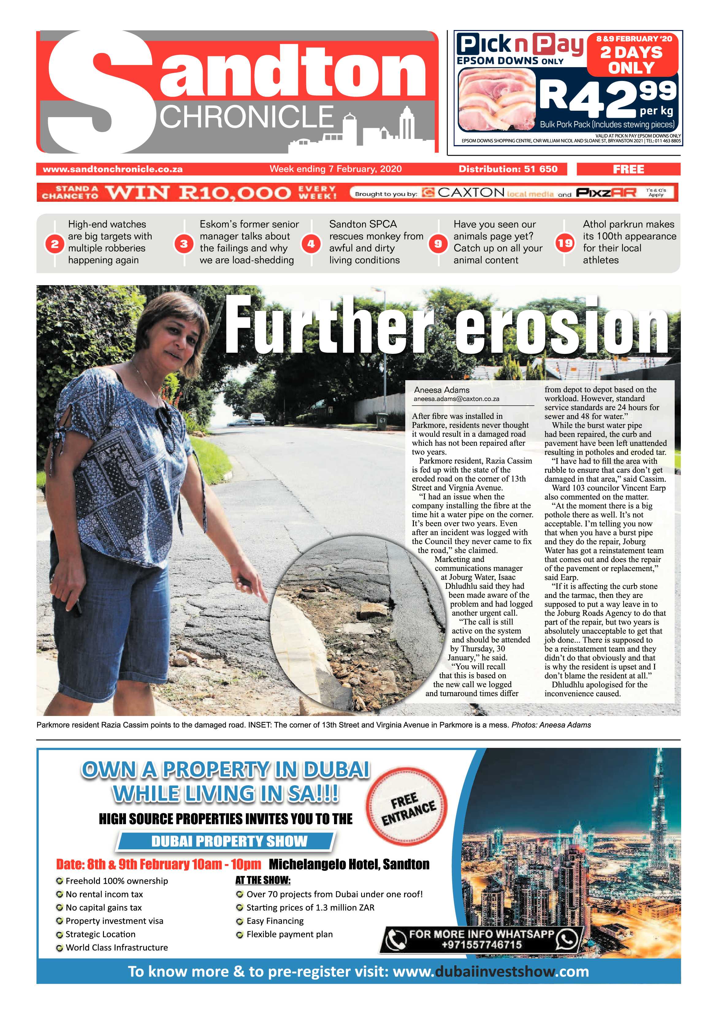 Sandton Chronicle 07 February 2020 page 1