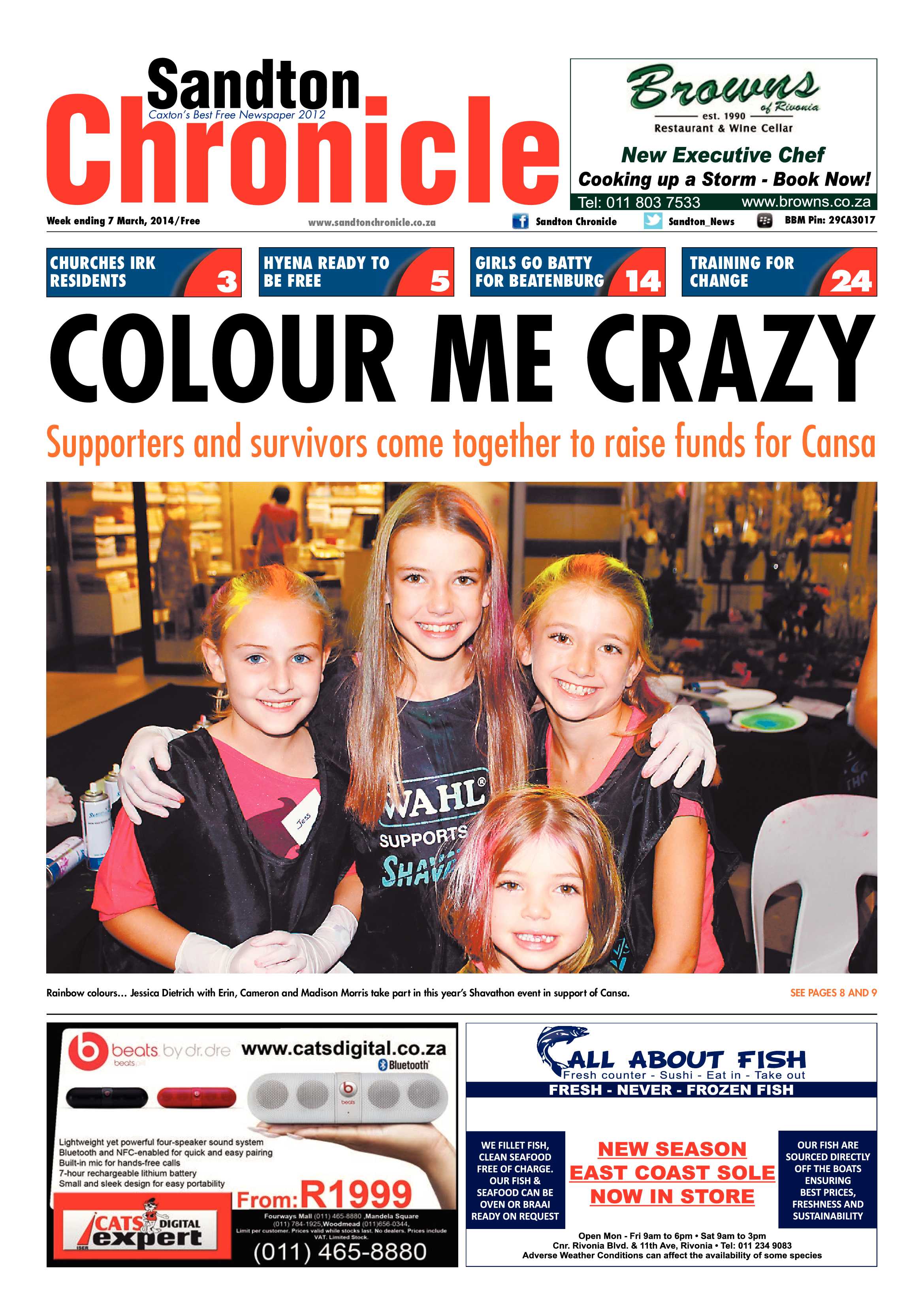 Sandton Chronicle 07 March 2014 page 1