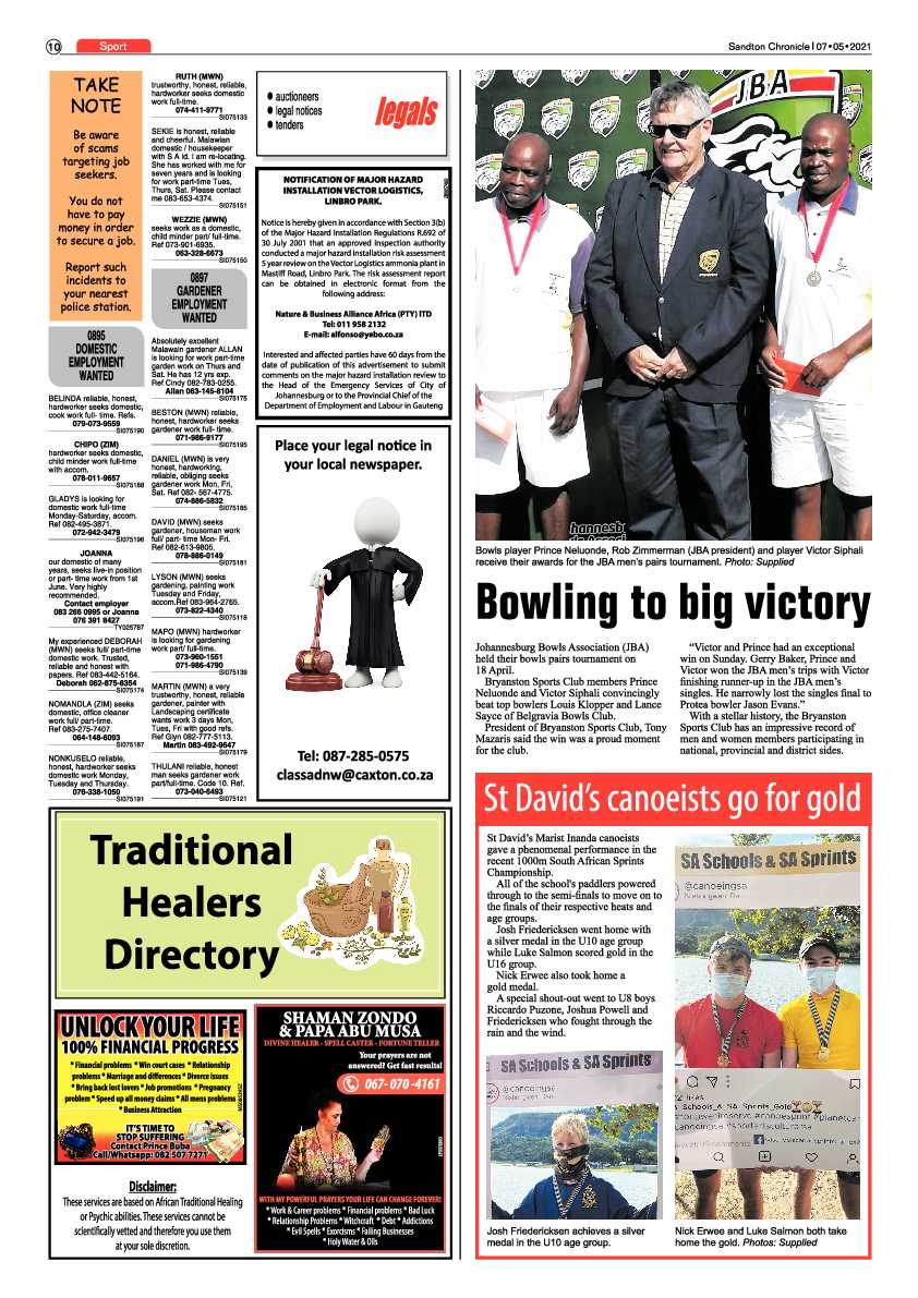 Sandton Chronicle 07 May 2021 page 10