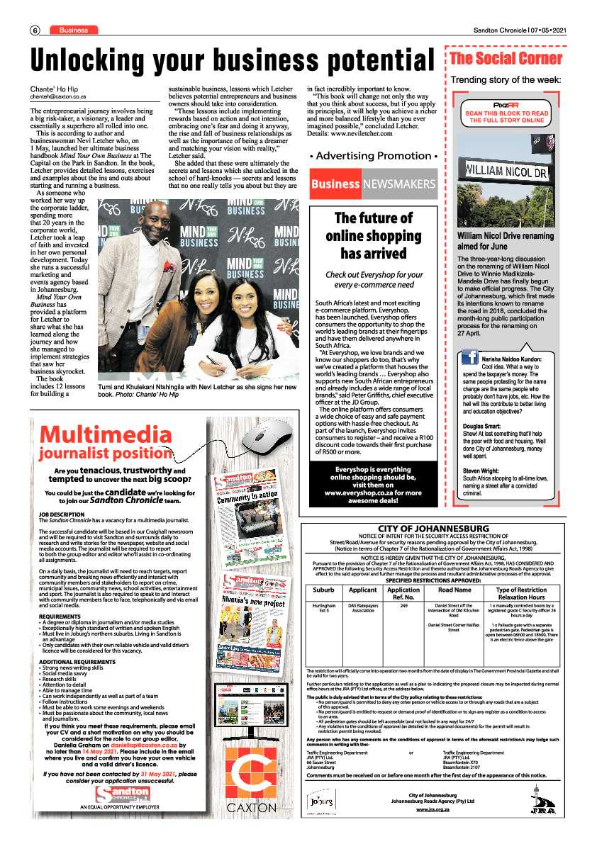 Sandton Chronicle 07 May 2021 page 6