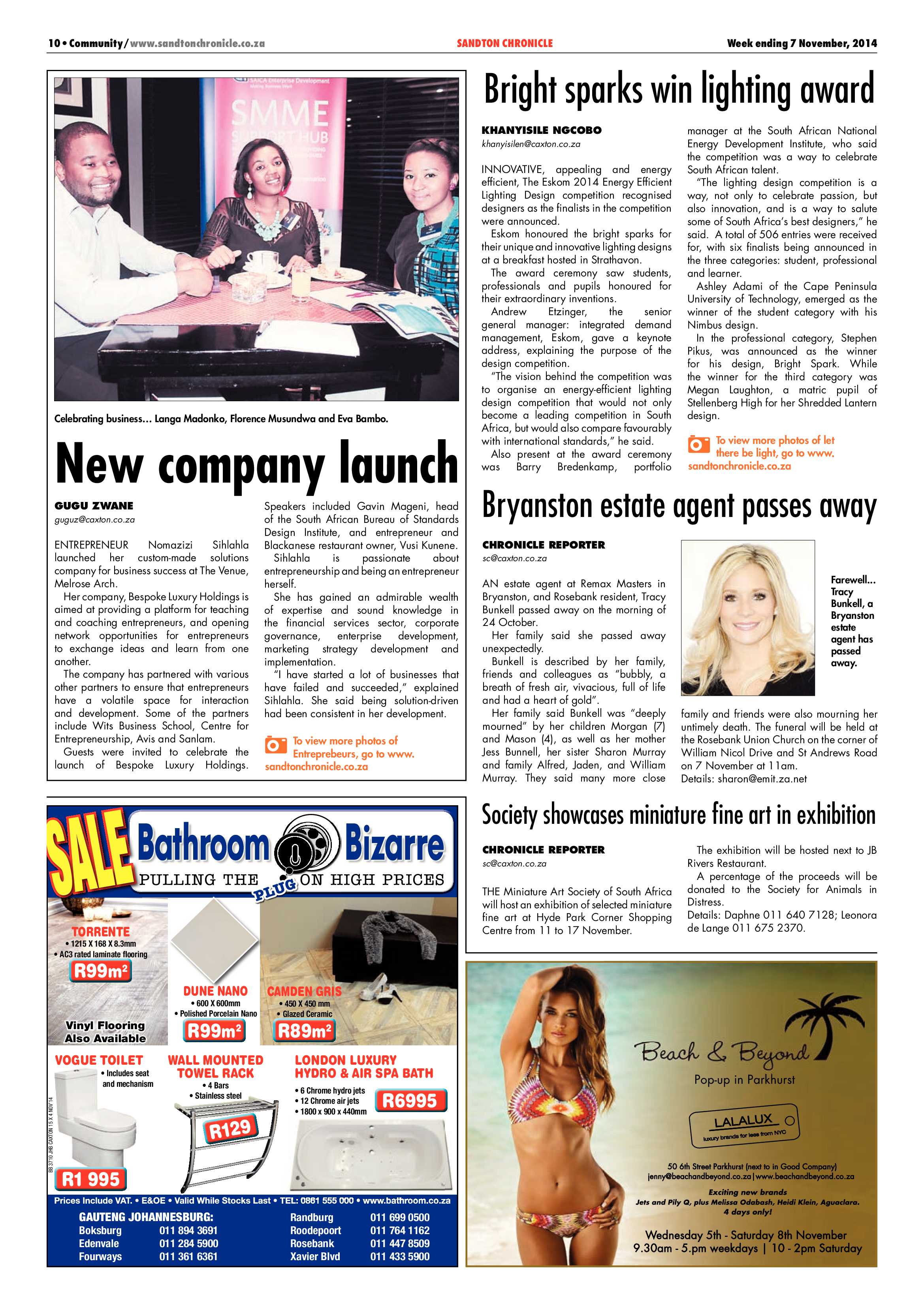 Sandton Chronicle 07 November 2014 page 10