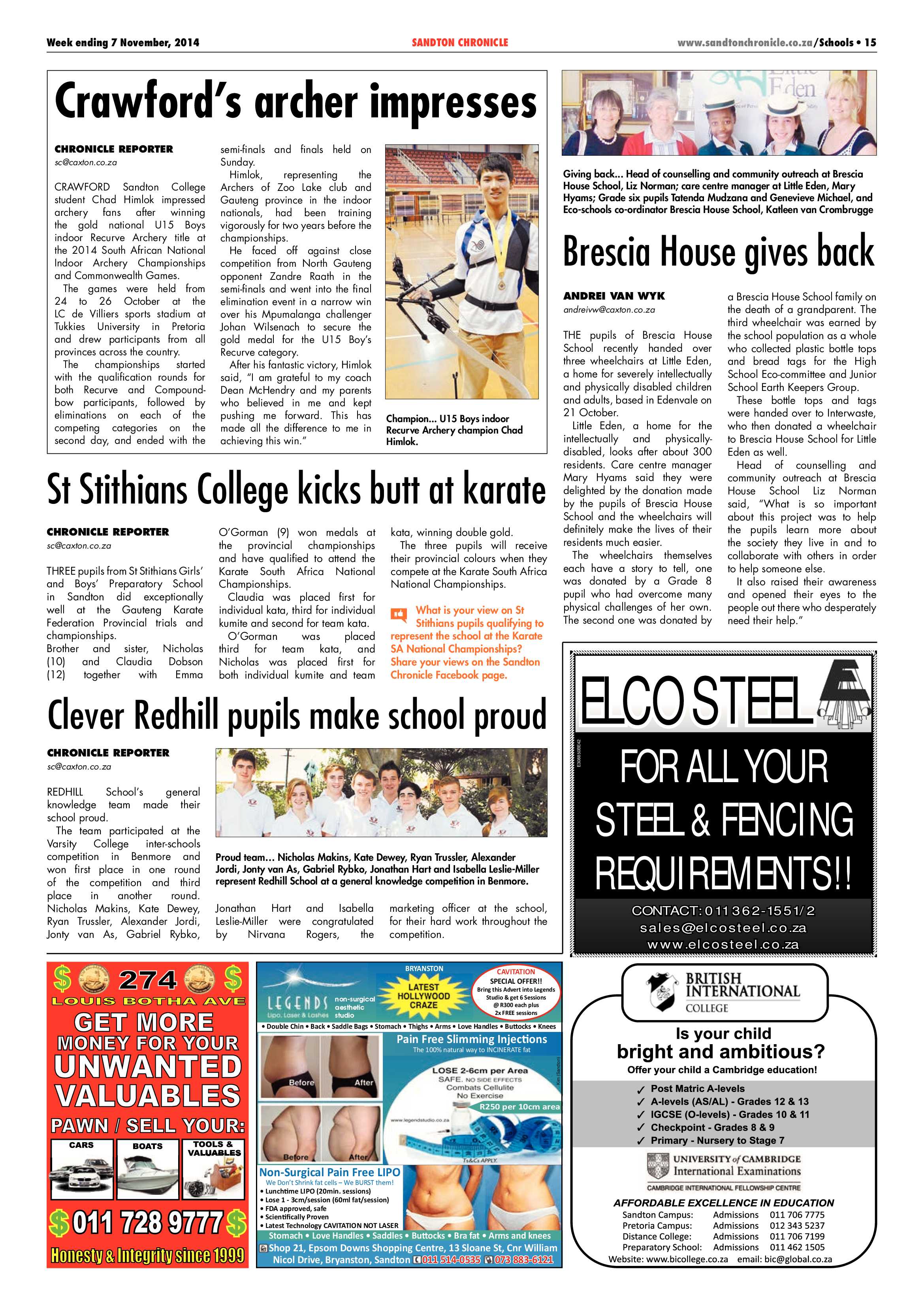 Sandton Chronicle 07 November 2014 page 15